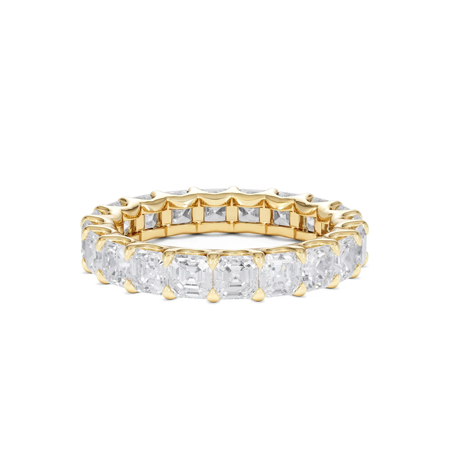 Elisa Diamond Eternity Ring Asscher Cut 3.2ct VVs 18K Gold Size H-I - Image 25
