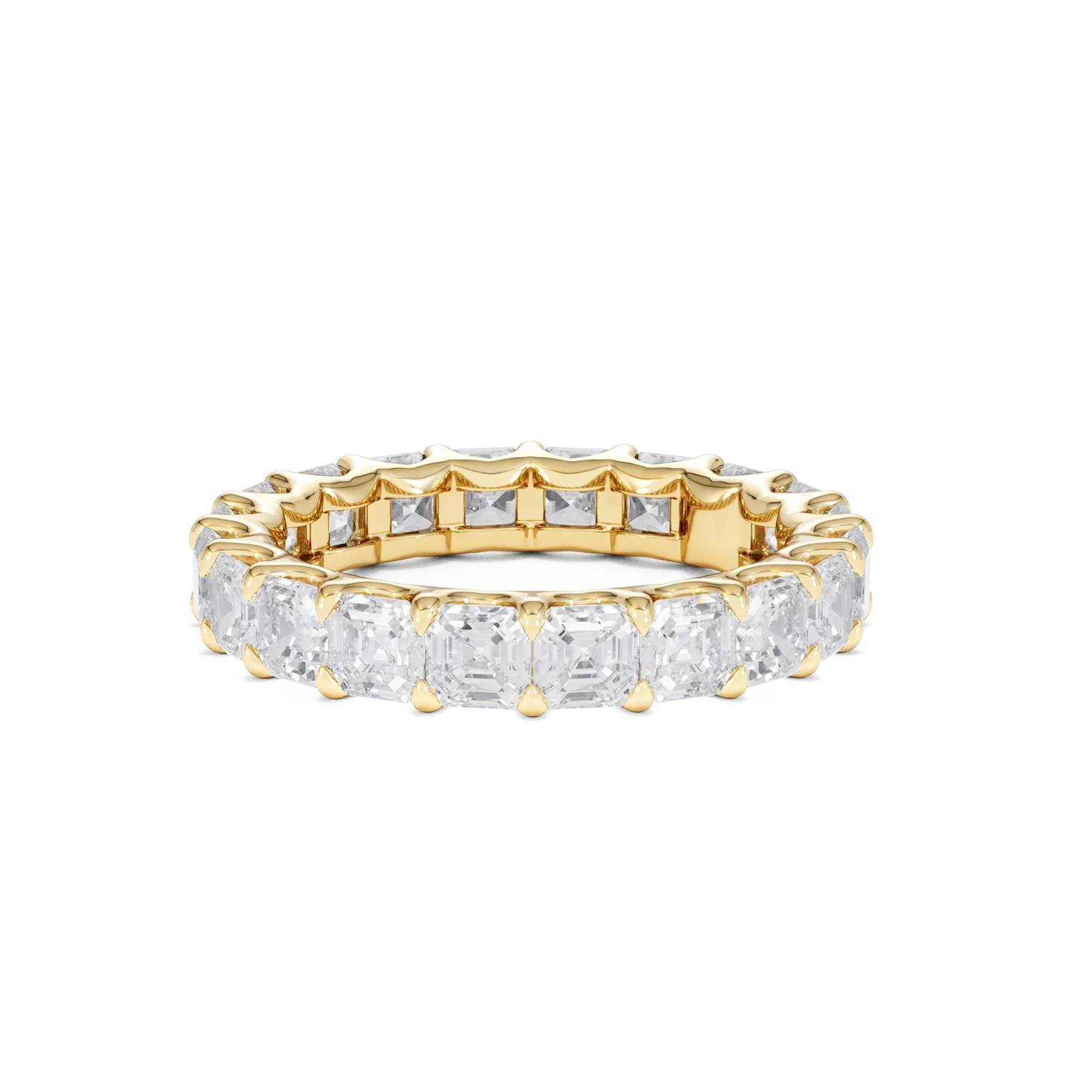 Elisa Diamond Eternity Ring Asscher Cut 3.2ct VVs 18K Gold Size H-I - Image 38
