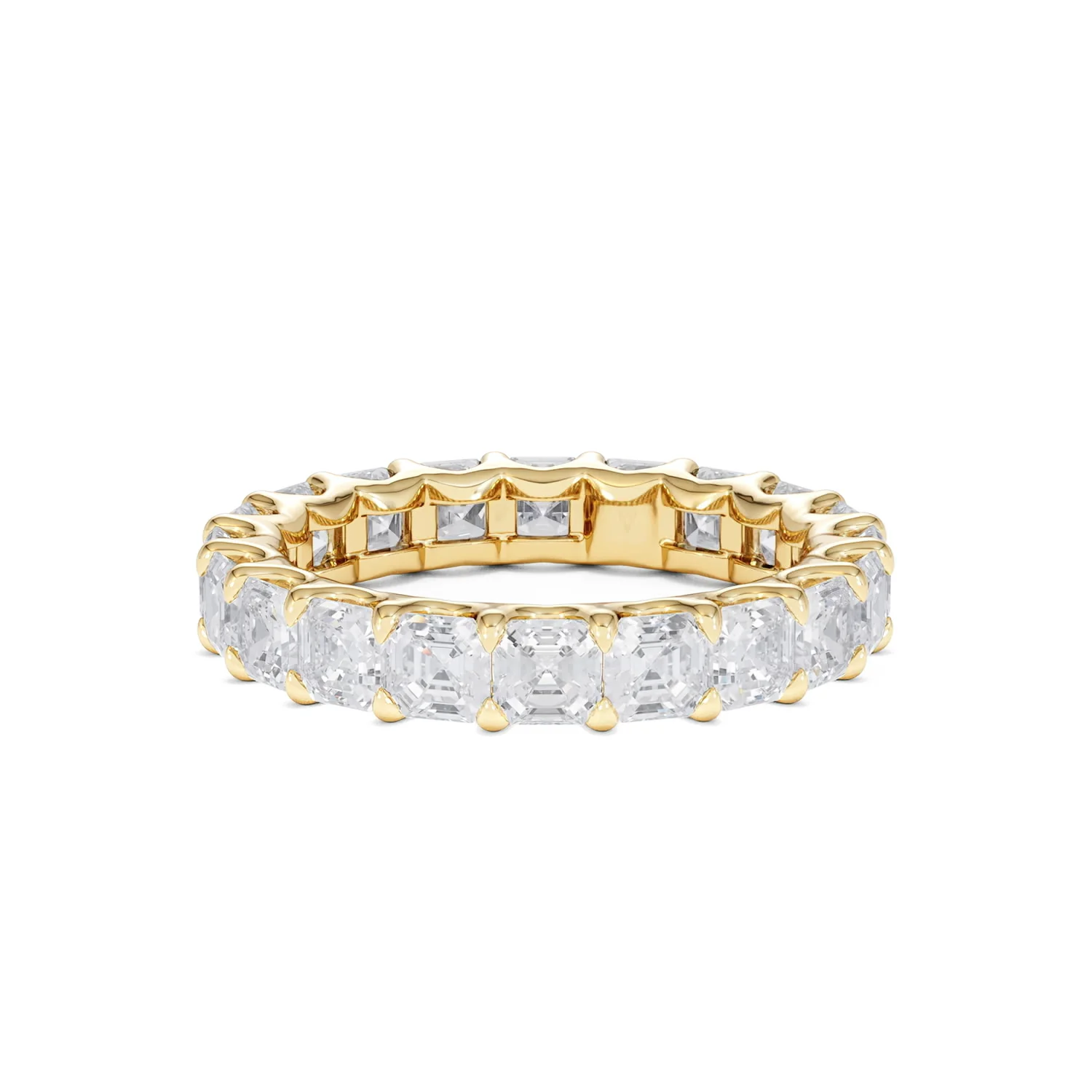 Elisa Diamond Eternity Ring Asscher Cut 3.2ct VVs 18K Gold Size H-I - Image 44