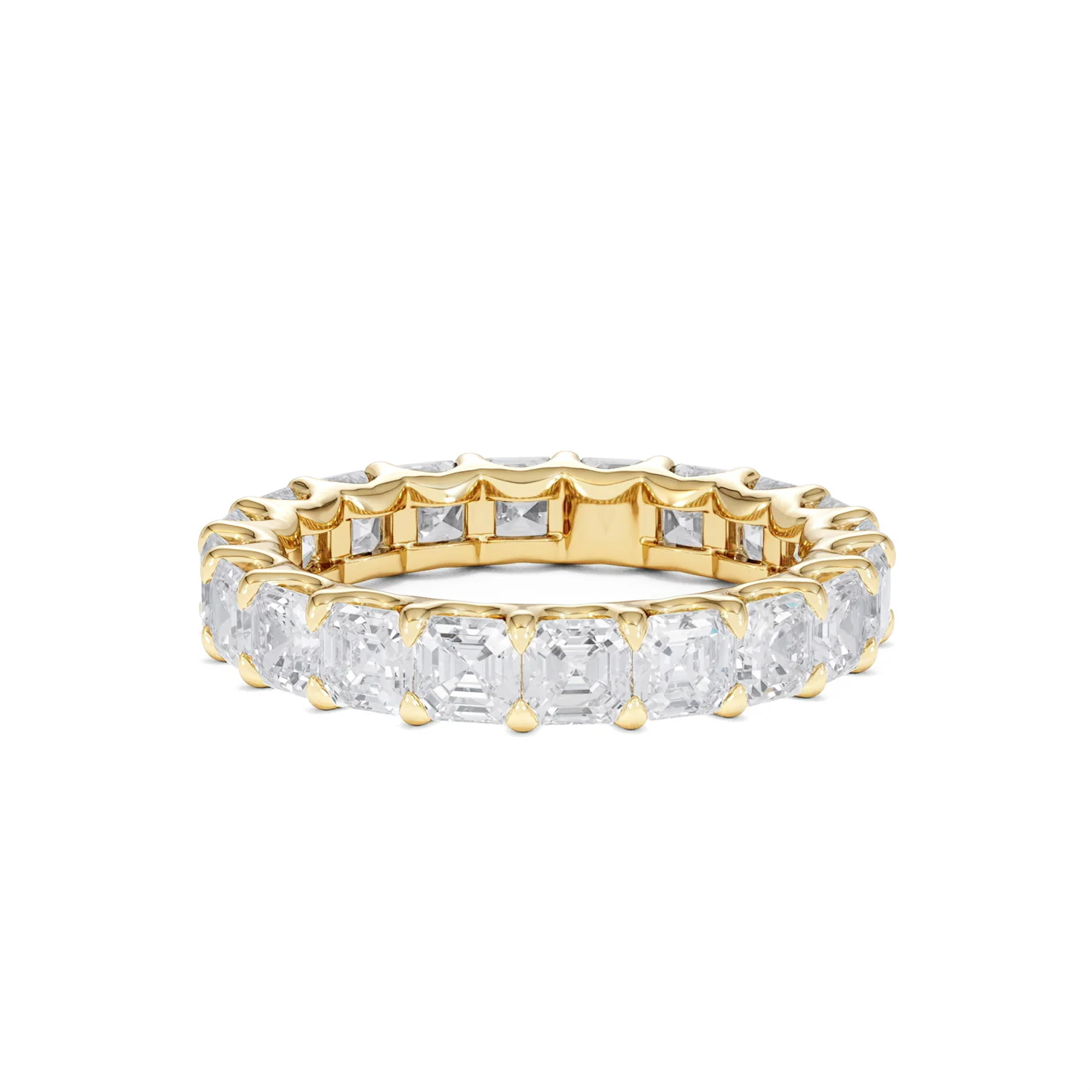 Elisa Diamond Eternity Ring Asscher Cut 3.2ct VVs 18K Gold Size H-I - Image 45