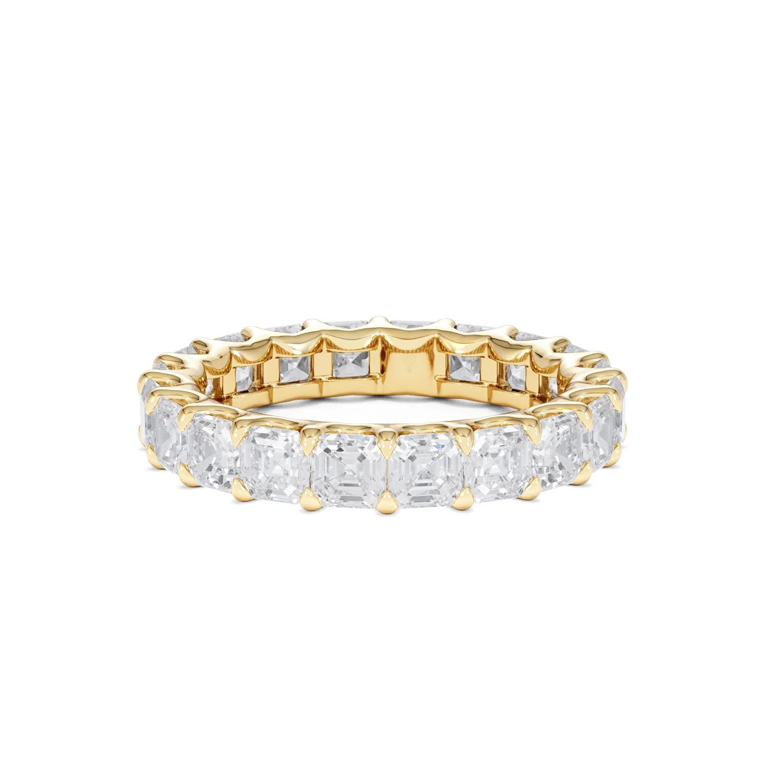 Elisa Diamond Eternity Ring Asscher Cut 3.2ct VVs 18K Gold Size H-I - Image 46
