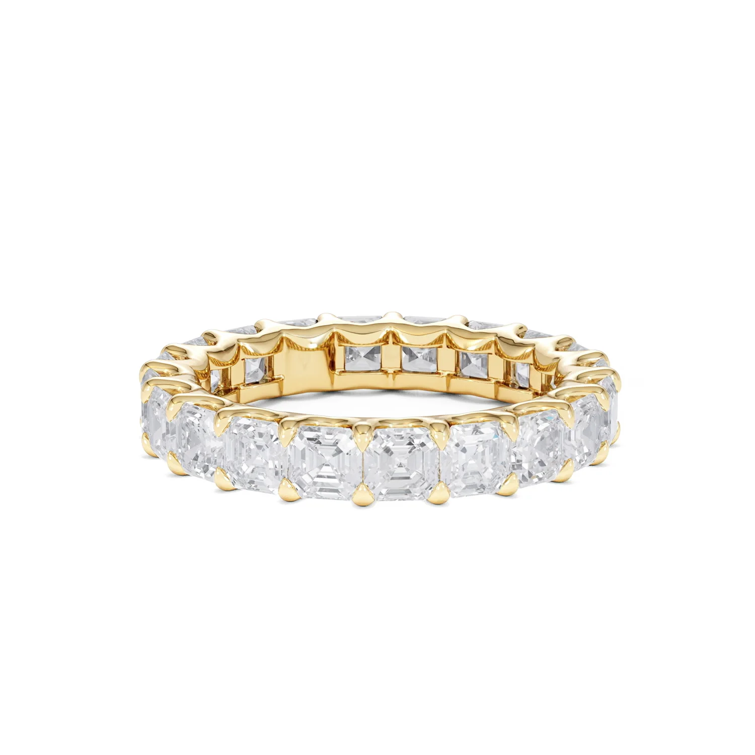 Elisa Diamond Eternity Ring Asscher Cut 3.2ct VVs 18K Gold Size H-I - Image 53