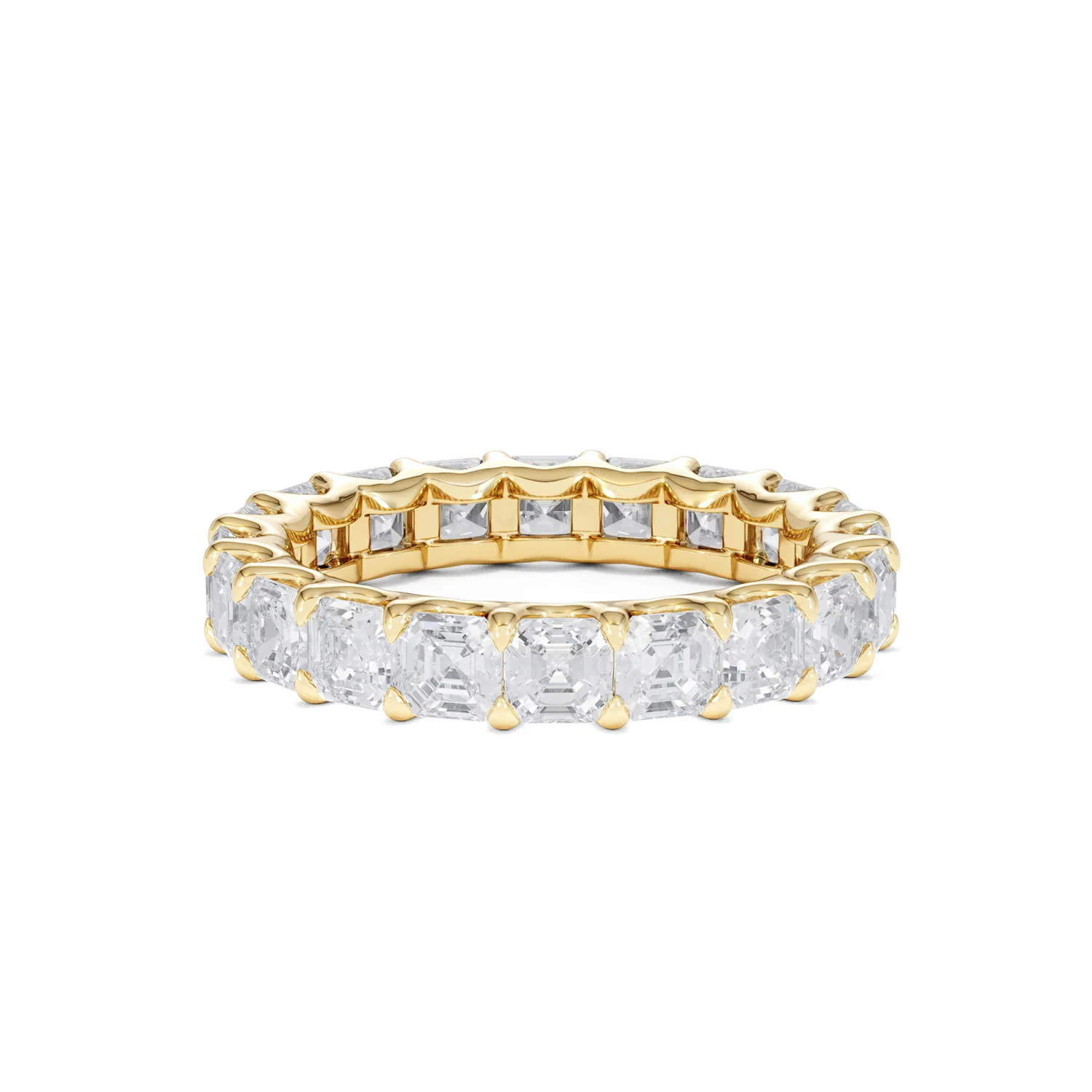 Elisa Diamond Eternity Ring Asscher Cut 3.2ct VVs 18K Gold Size H-I - Image 68