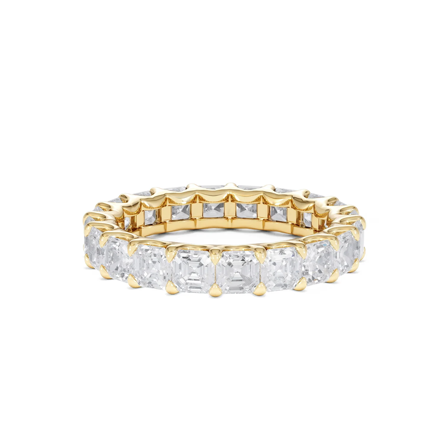 Elisa Diamond Eternity Ring Asscher Cut 3.2ct VVs 18K Gold Size H-I - Image 73