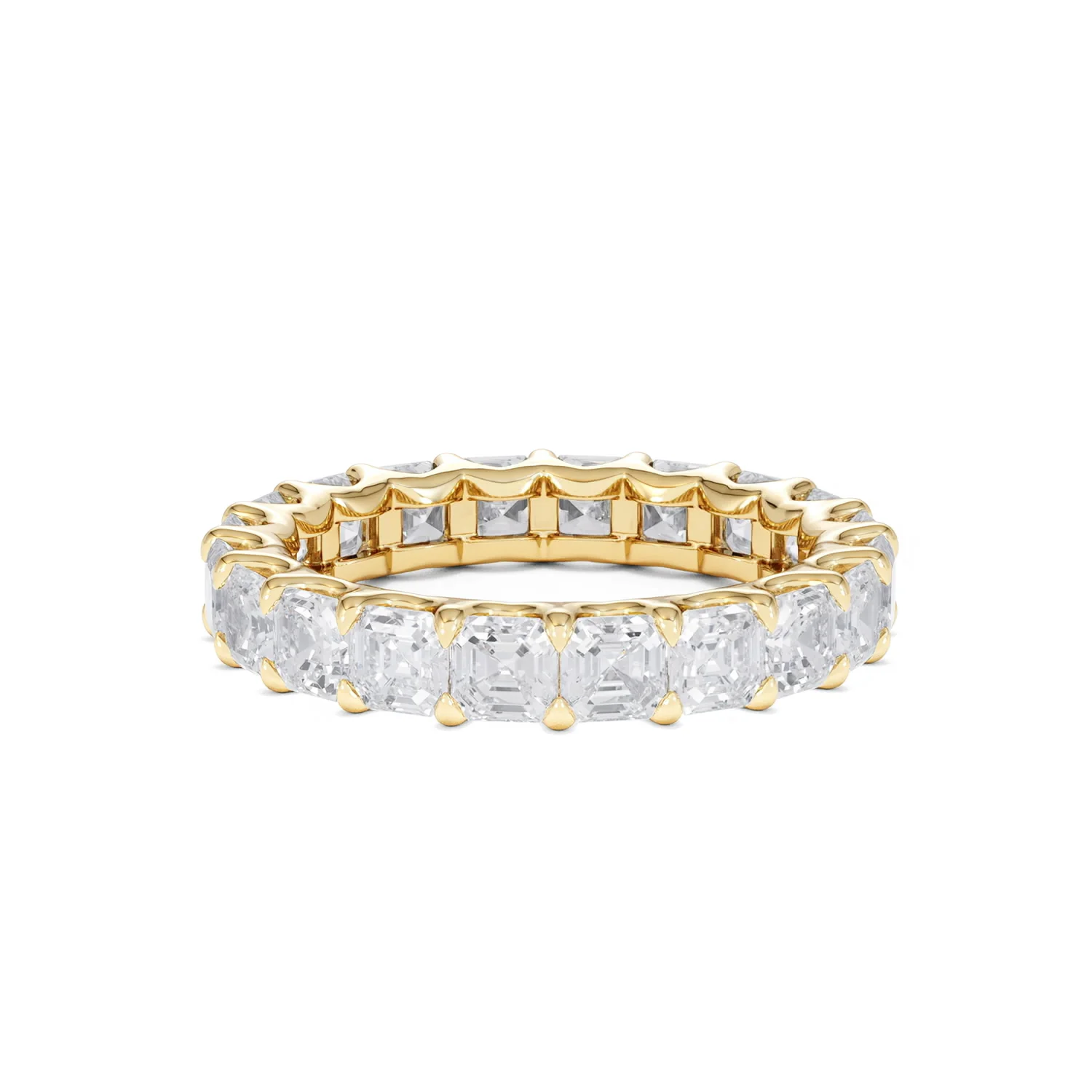 Elisa Diamond Eternity Ring Asscher Cut 3.2ct VVs 18K Gold Size H-I - Image 74