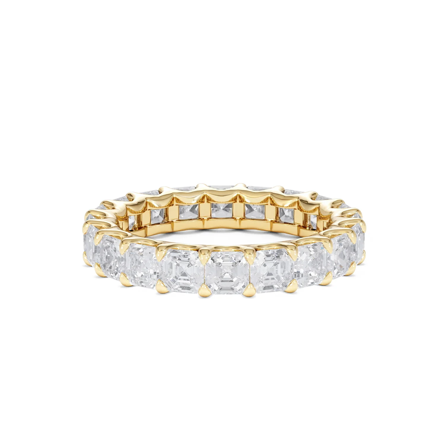 Elisa Diamond Eternity Ring Asscher Cut 3.2ct VVs 18K Gold Size H-I - Image 76