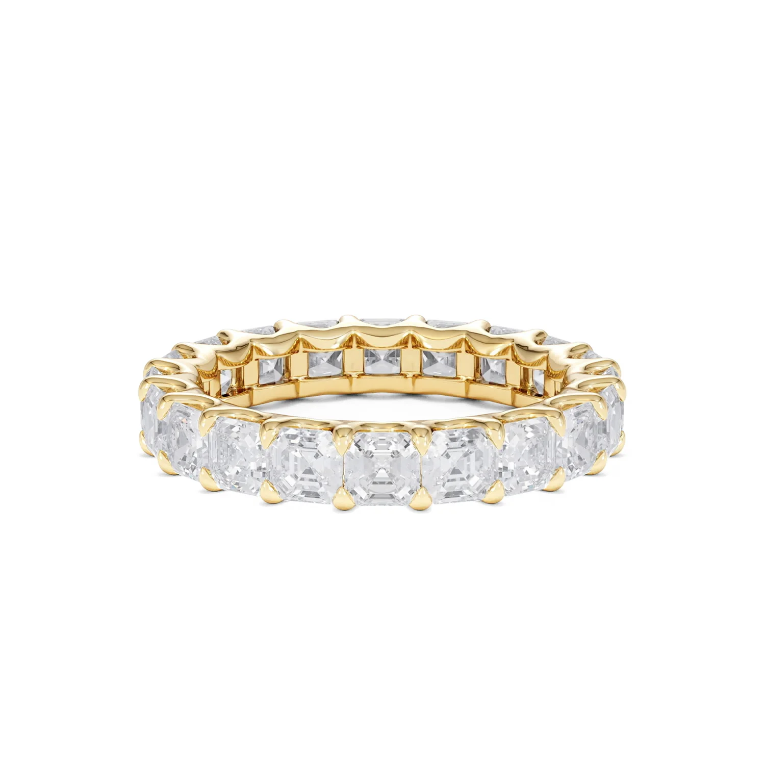 Elisa Diamond Eternity Ring Asscher Cut 3.2ct VVs 18K Gold Size H-I - Image 8