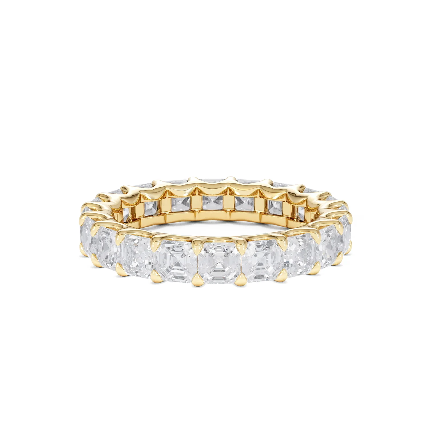 Elisa Diamond Eternity Ring Asscher Cut 3.2ct VVs 18K Gold Size H-I - Image 80
