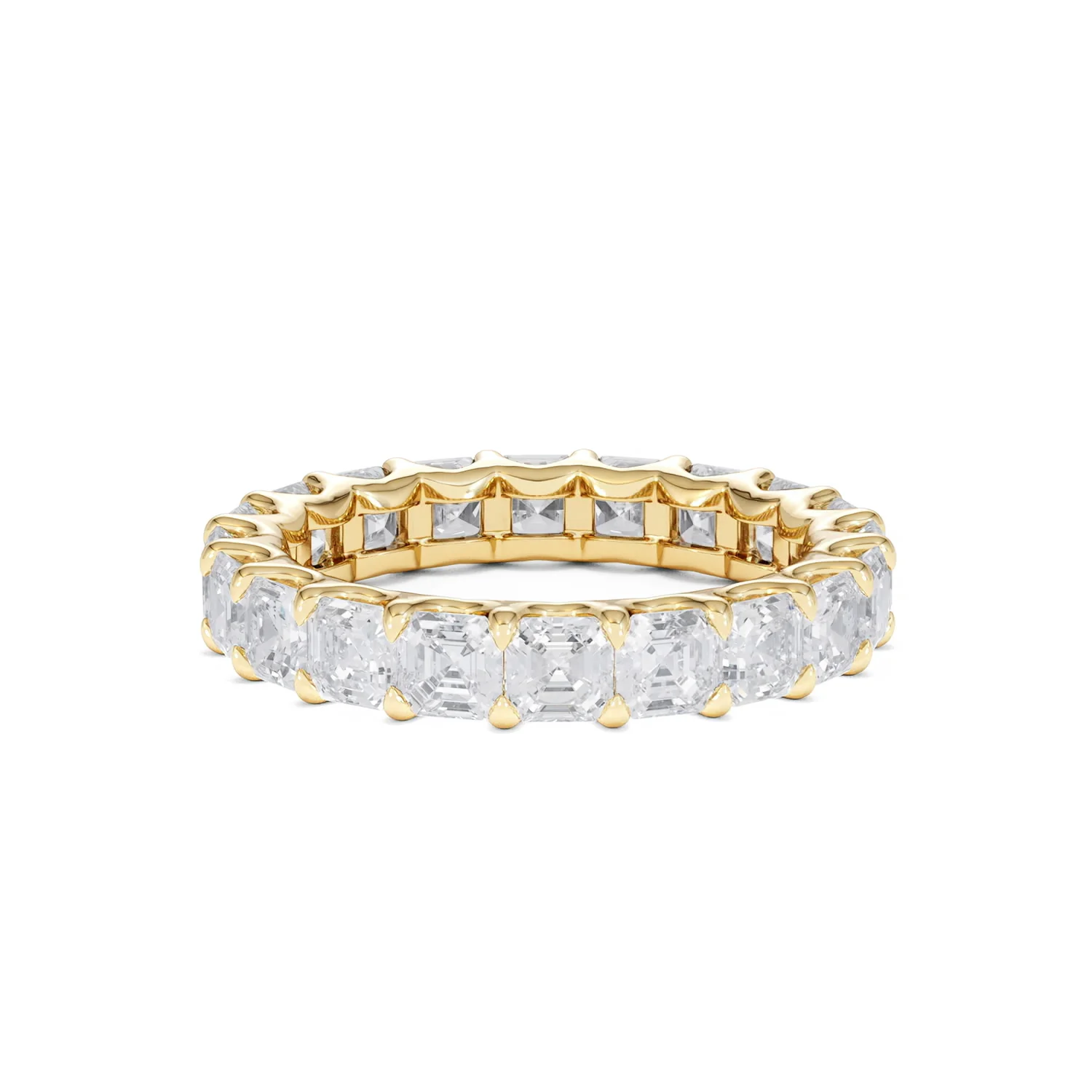 Elisa Diamond Eternity Ring Asscher Cut 3.2ct VVs 18K Gold Size H-I - Image 84