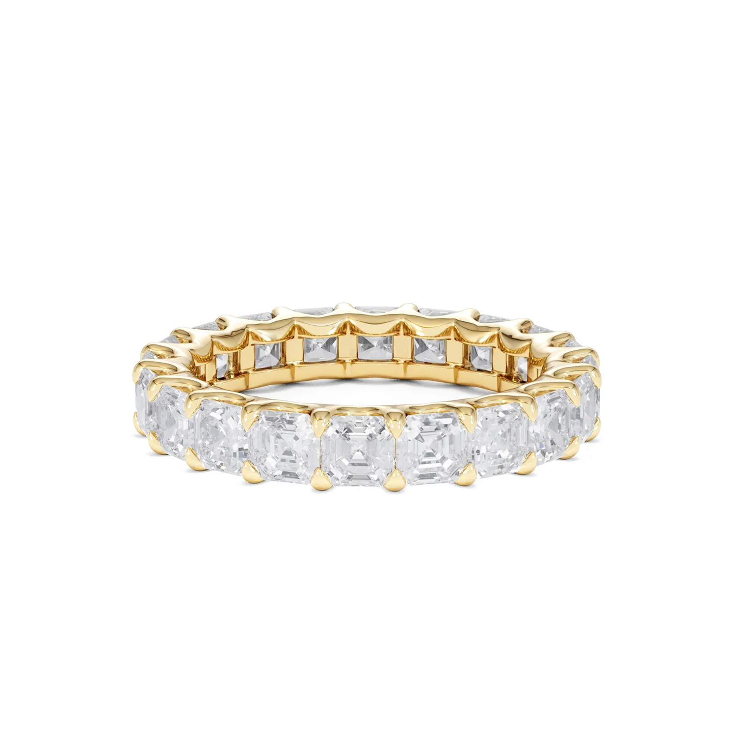 Elisa Diamond Eternity Ring Asscher Cut 3.2ct VVs 18K Gold Size H-I - Image 87