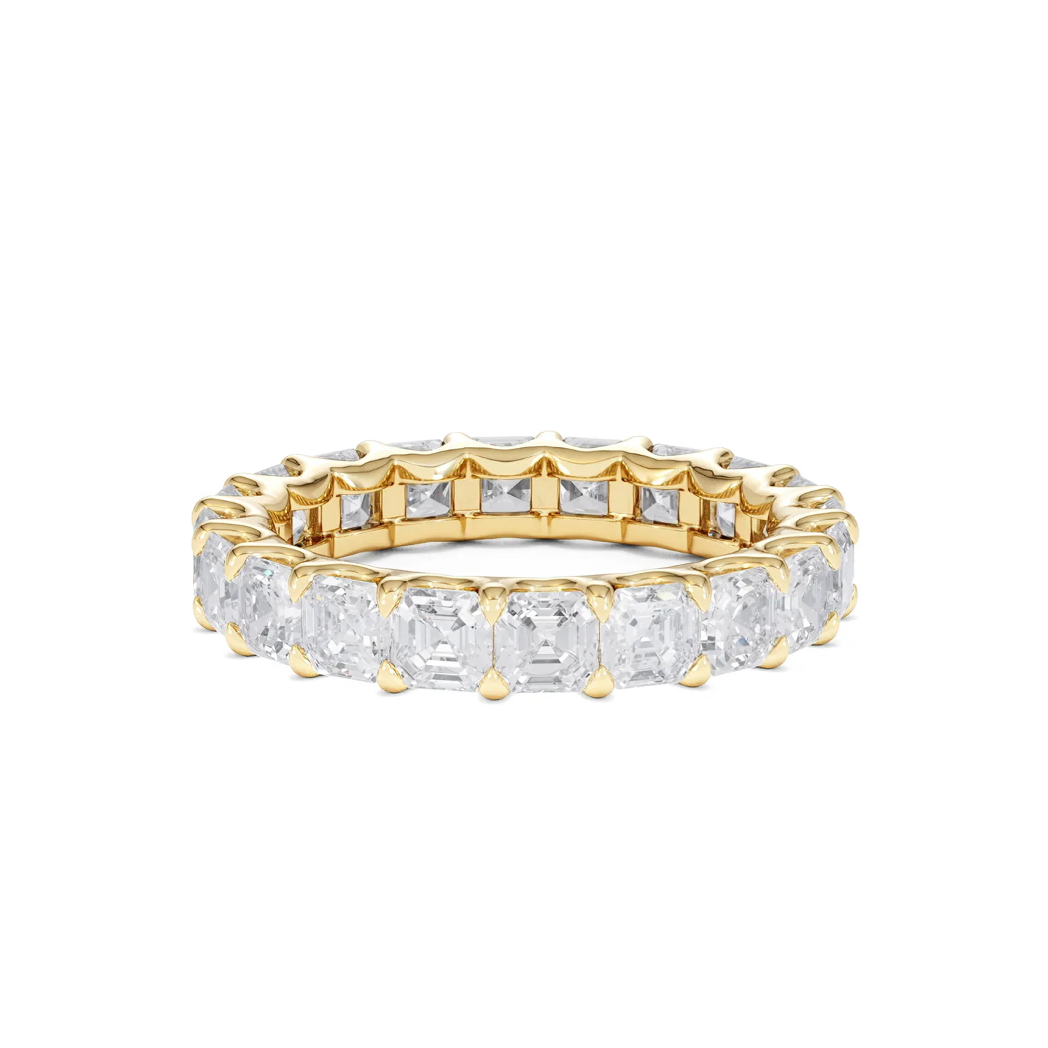 Elisa Diamond Eternity Ring Asscher Cut 3.2ct VVs 18K Gold Size H-I - Image 9