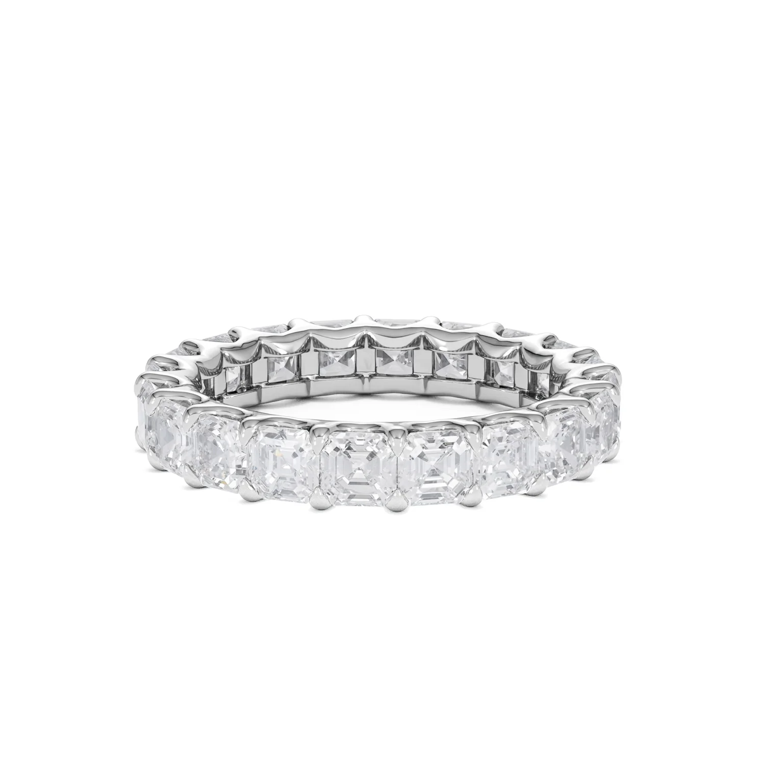 Elisa Diamond Eternity Ring Asscher Cut 3.2ct VVs Platinum Size H-I - Image 23