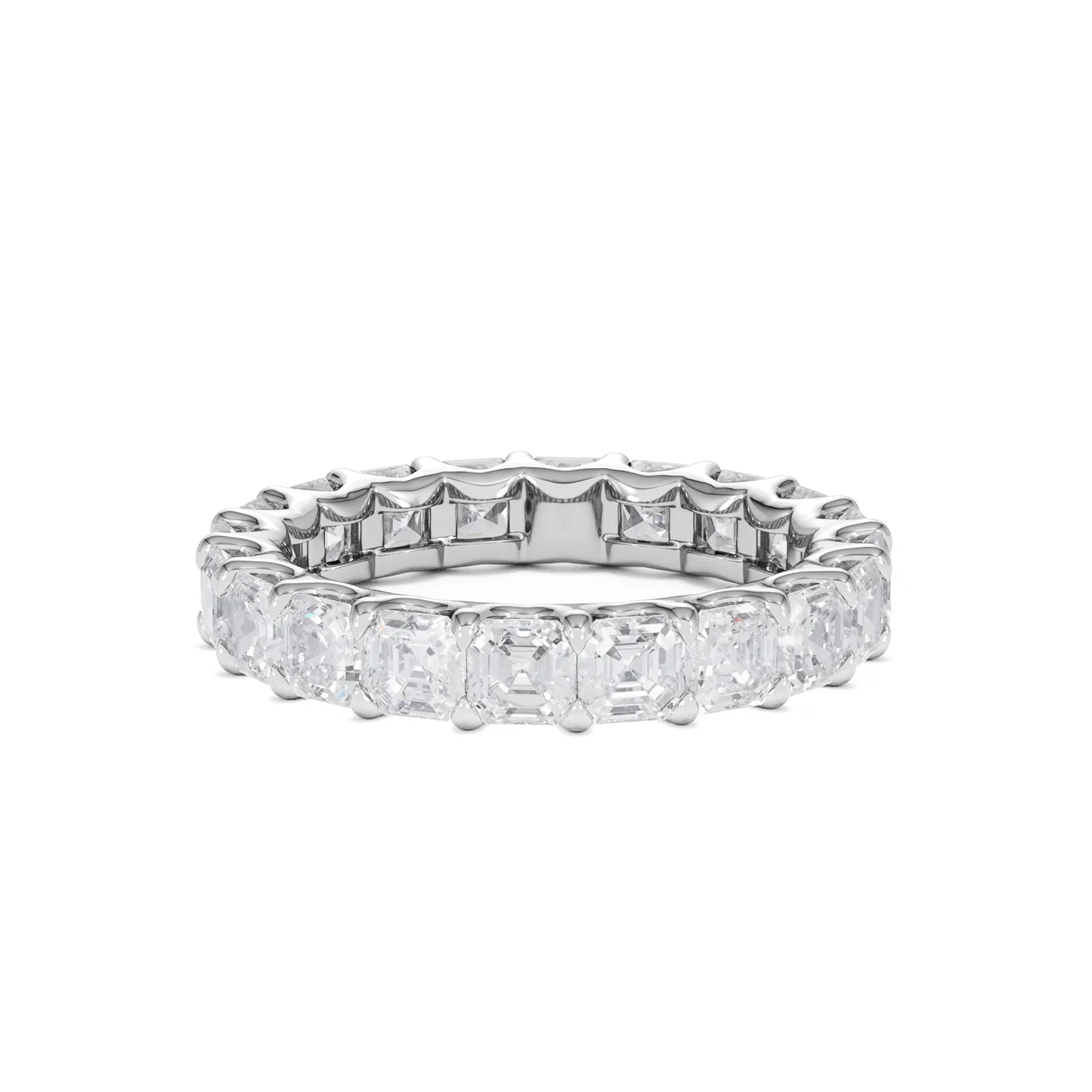 Elisa Diamond Eternity Ring Asscher Cut 3.2ct VVs Platinum Size H-I - Image 47