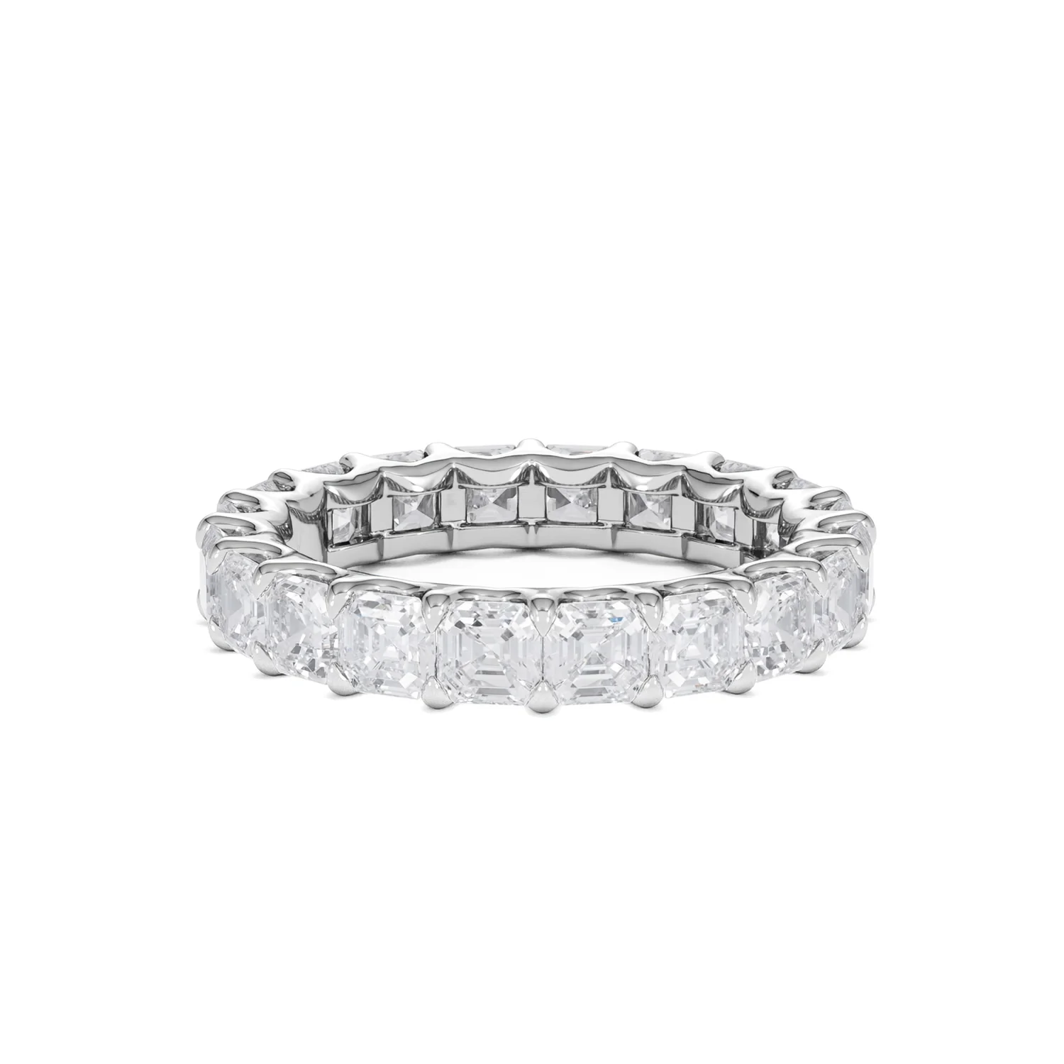 Elisa Diamond Eternity Ring Asscher Cut 3.2ct VVs Platinum Size H-I - Image 62