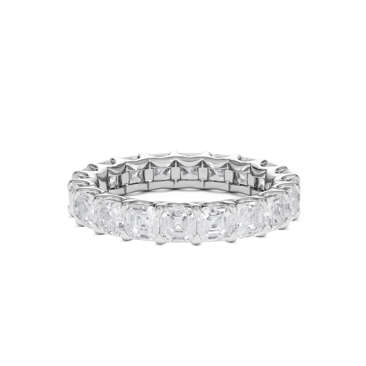 Elisa Diamond Eternity Ring Asscher Cut 3.2ct VVs Platinum Size H-I - Image 63