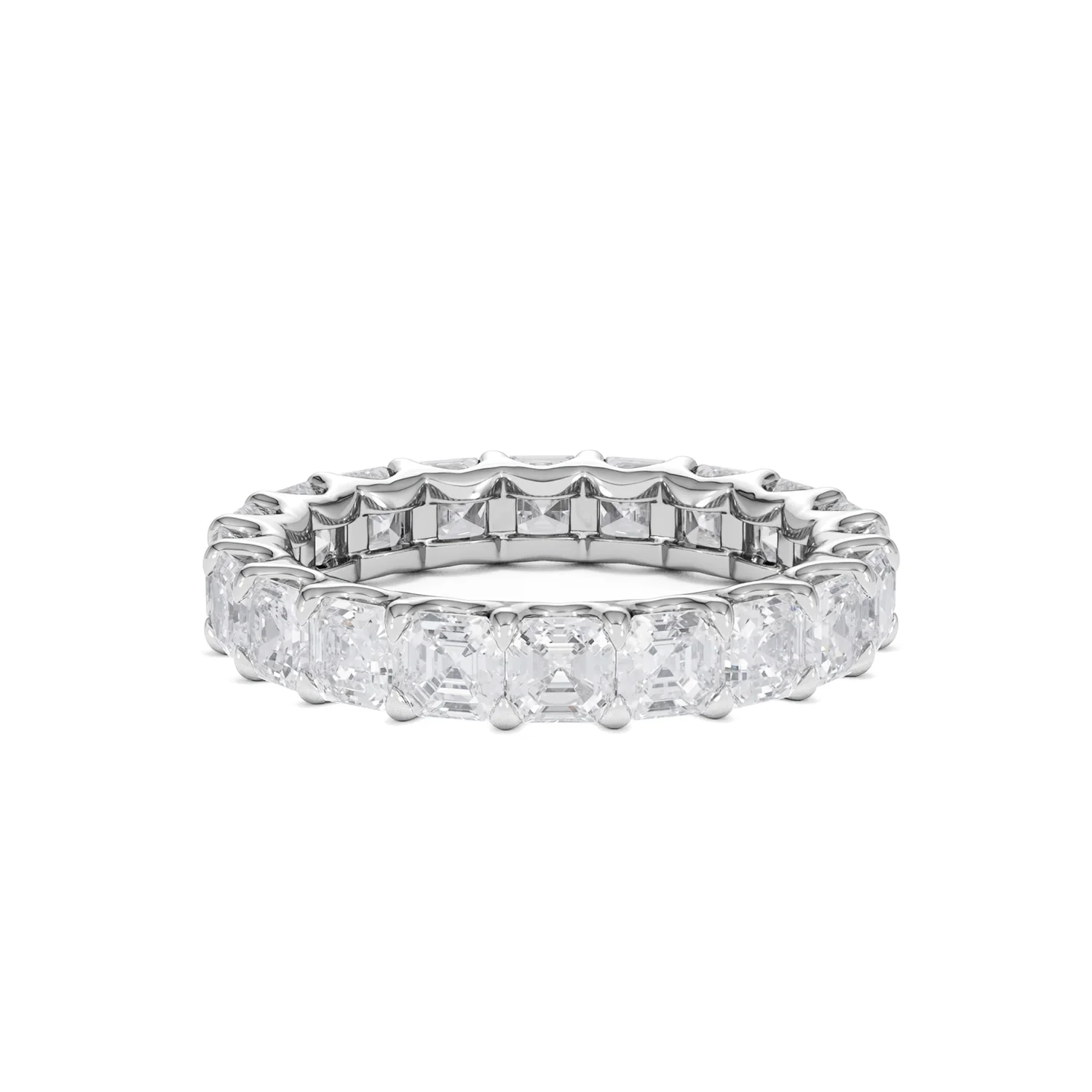 Elisa Diamond Eternity Ring Asscher Cut 3.2ct VVs Platinum Size H-I - Image 72