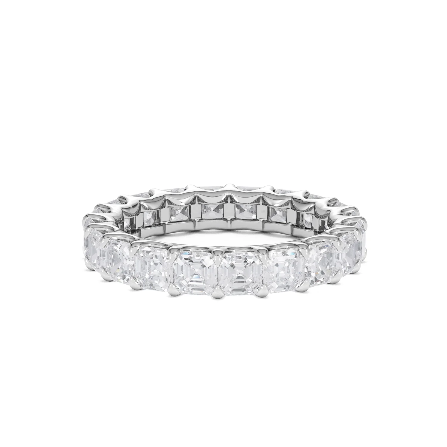 Elisa Diamond Eternity Ring Asscher Cut 3.2ct VVs Platinum Size H-I - Image 81