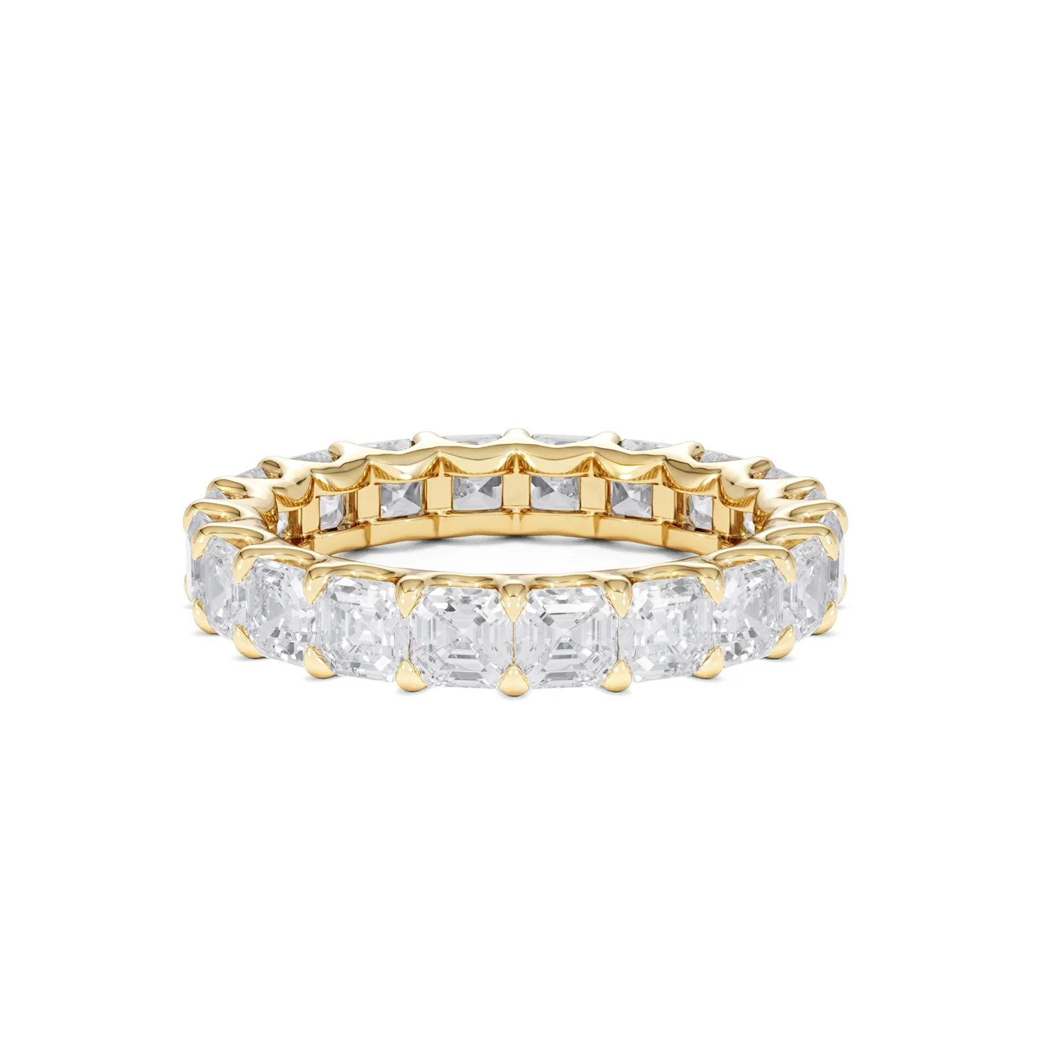 Elisa Diamond Eternity Ring Asscher Cut 4.32ct VVs 18K Gold Size O-W - Image 26