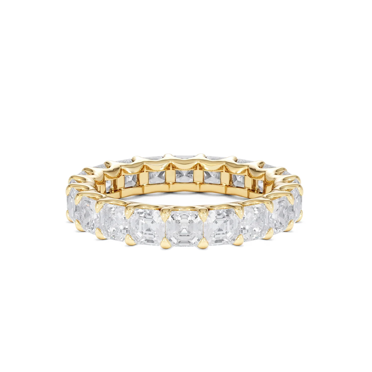 Elisa Diamond Eternity Ring Asscher Cut 4.32ct VVs 18K Gold Size O-W - Image 32