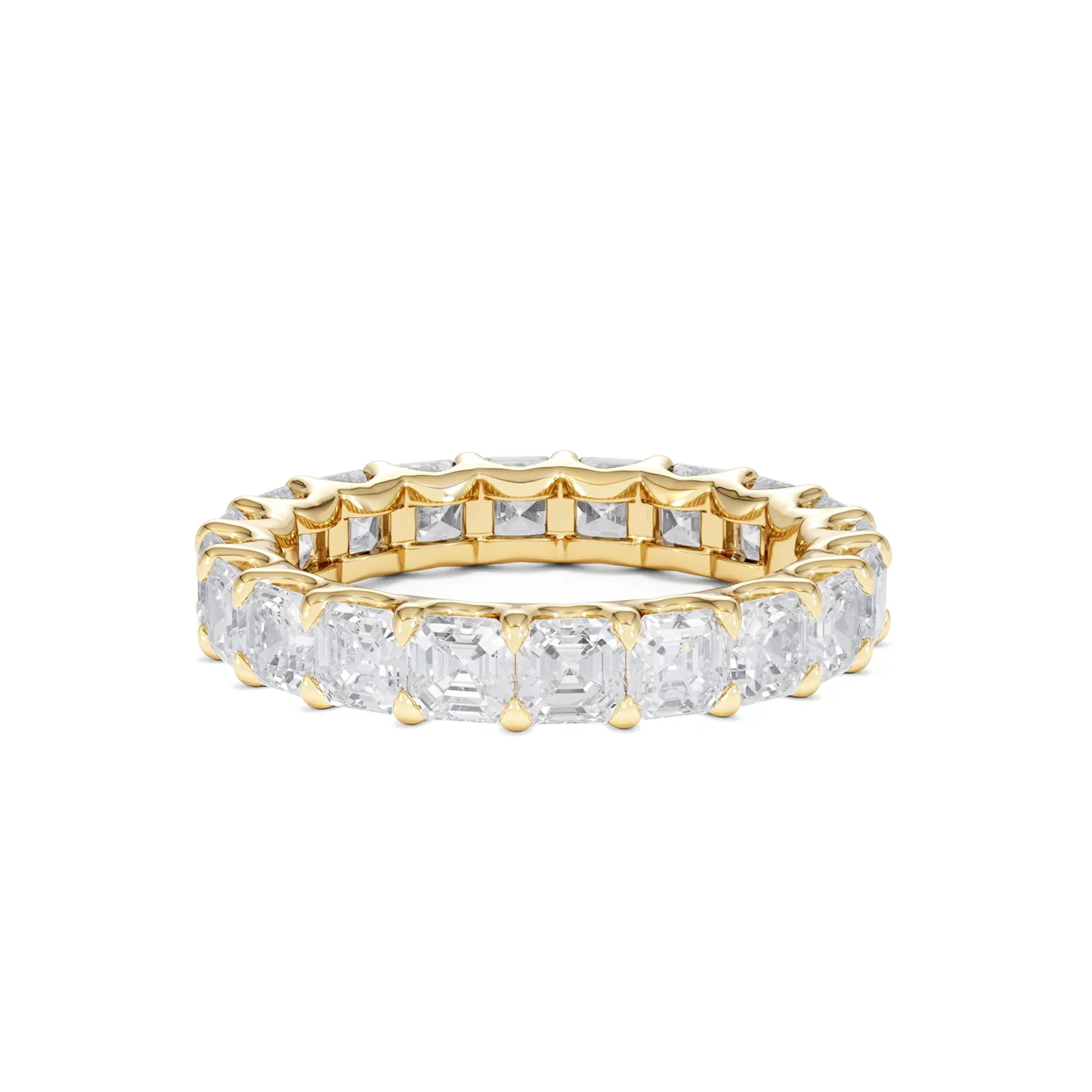 Elisa Diamond Eternity Ring Asscher Cut 4.32ct VVs 18K Gold Size O-W - Image 33