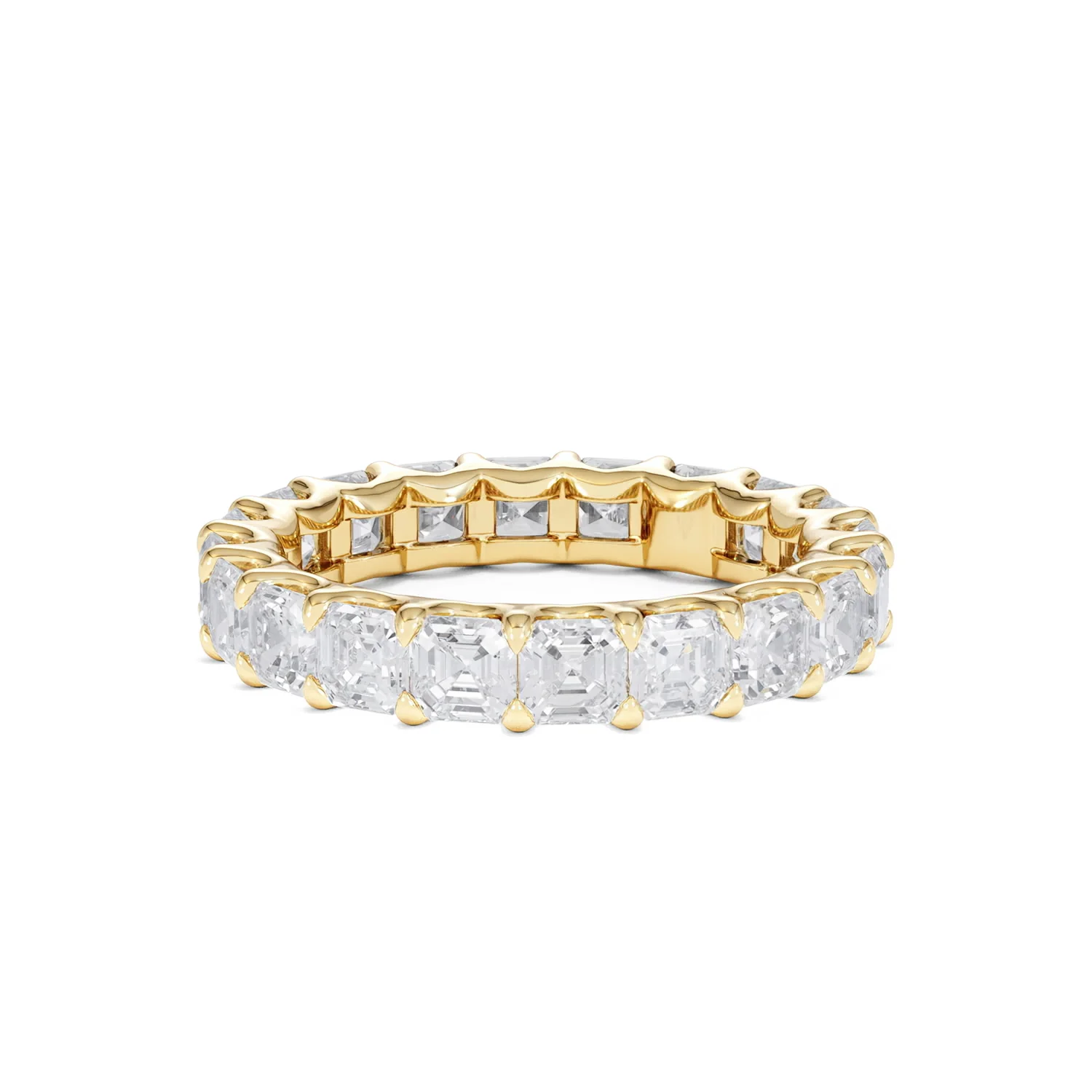 Elisa Diamond Eternity Ring Asscher Cut 4.32ct VVs 18K Gold Size O-W - Image 41