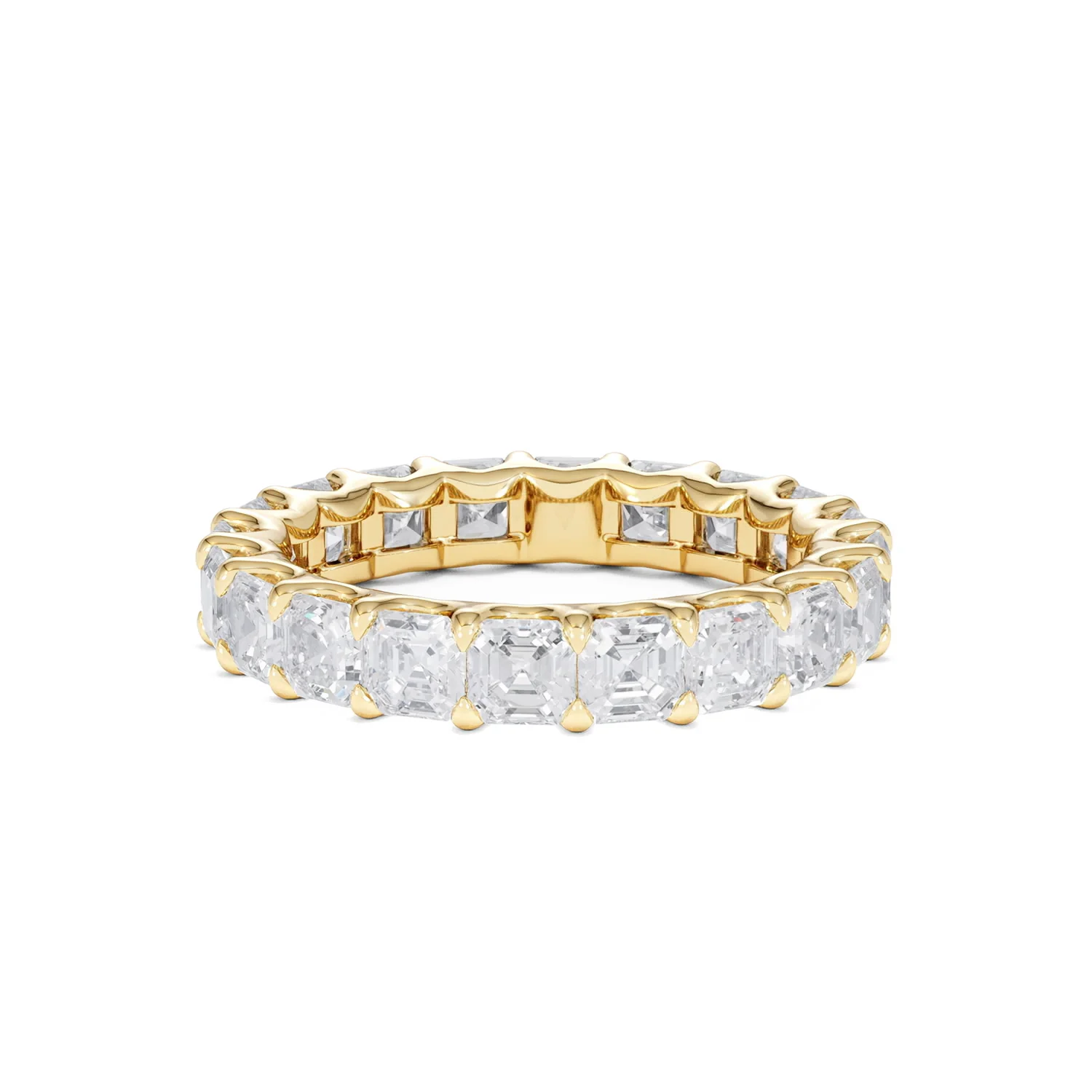 Elisa Diamond Eternity Ring Asscher Cut 4.32ct VVs 18K Gold Size O-W - Image 47