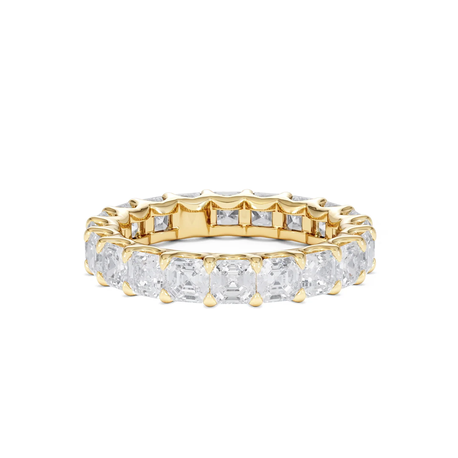 Elisa Diamond Eternity Ring Asscher Cut 4.32ct VVs 18K Gold Size O-W - Image 52