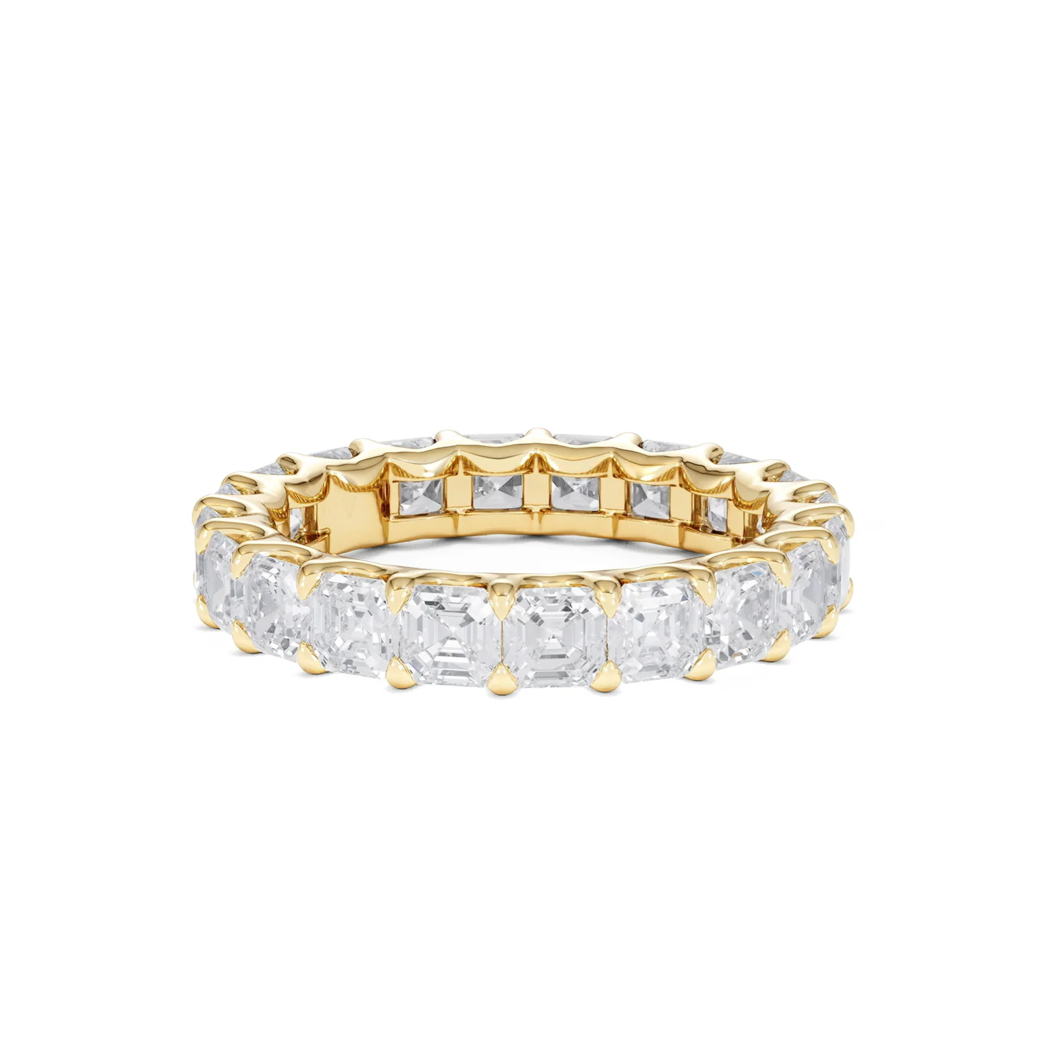 Elisa Diamond Eternity Ring Asscher Cut 4.32ct VVs 18K Gold Size O-W - Image 57