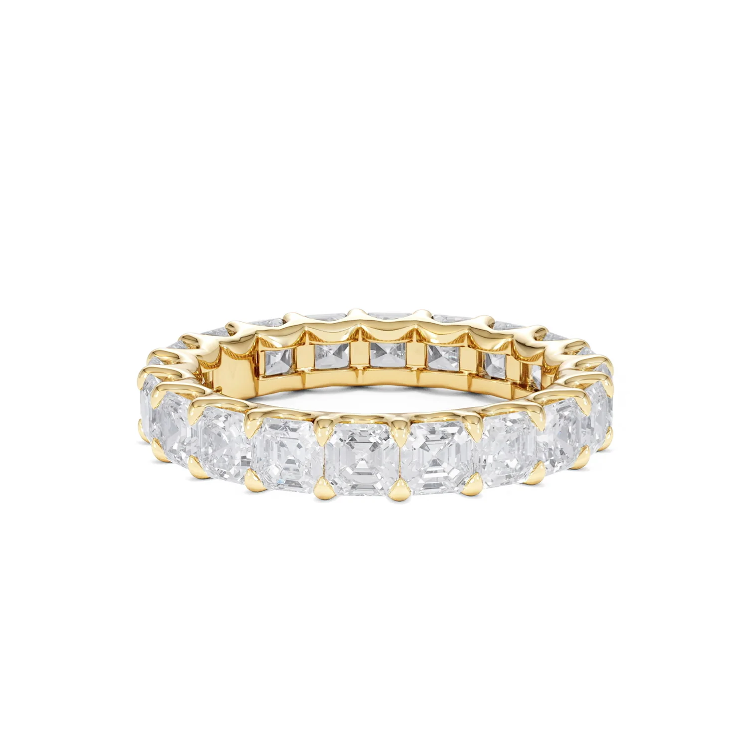 Elisa Diamond Eternity Ring Asscher Cut 4.32ct VVs 18K Gold Size O-W - Image 59