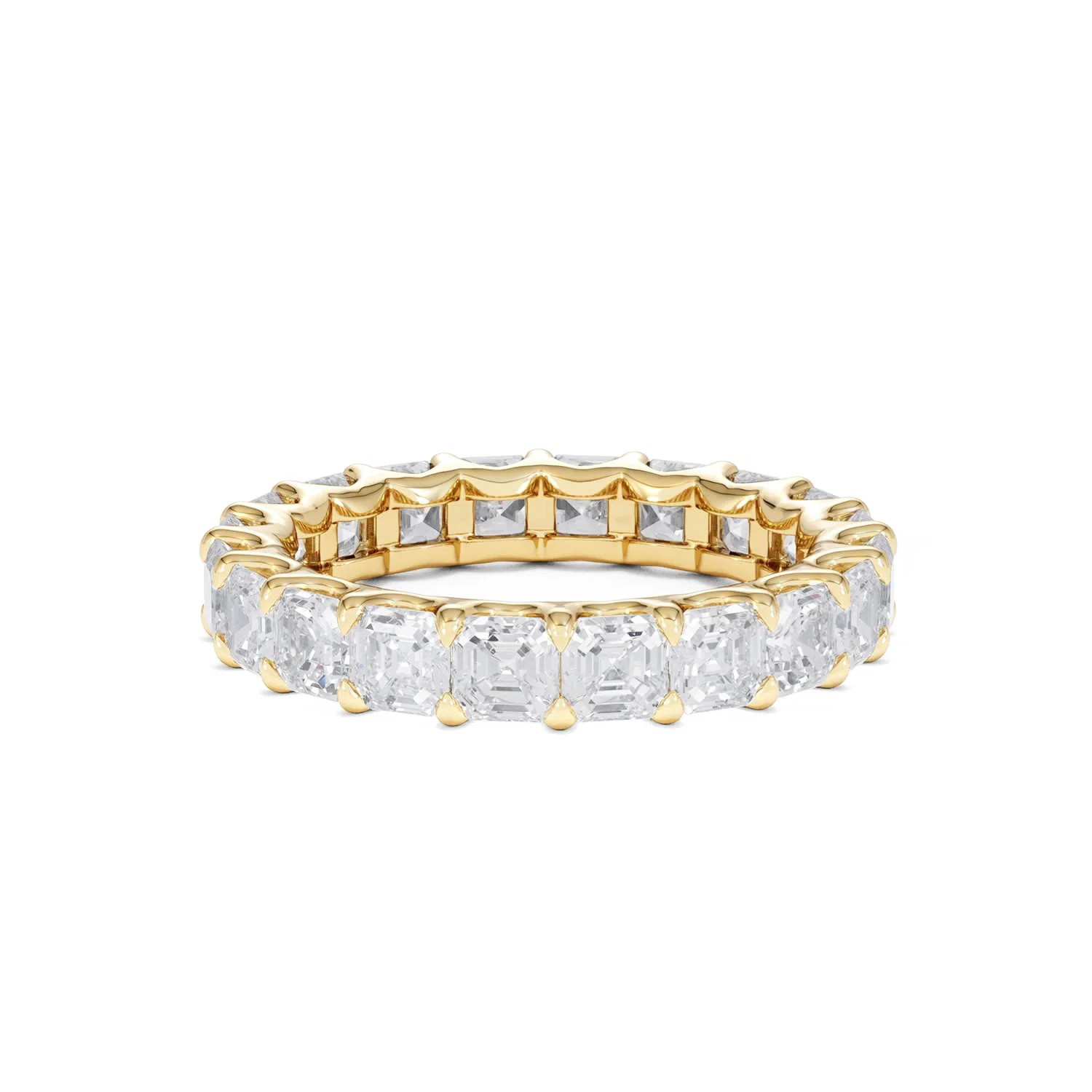 Elisa Diamond Eternity Ring Asscher Cut 4.32ct VVs 18K Gold Size O-W - Image 78
