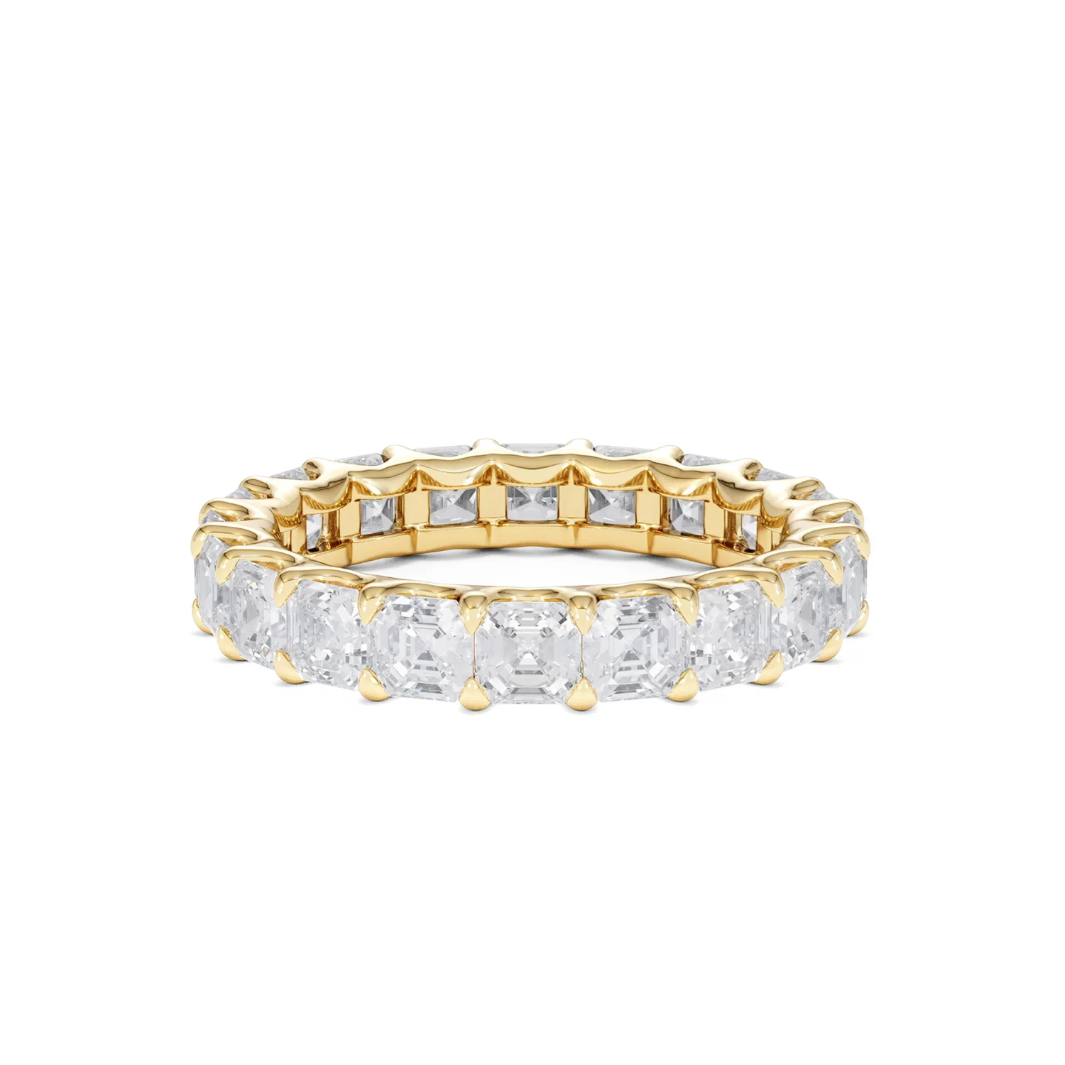 Elisa Diamond Eternity Ring Asscher Cut 4.94ct VVs 18K Gold Size H-I - Image 12