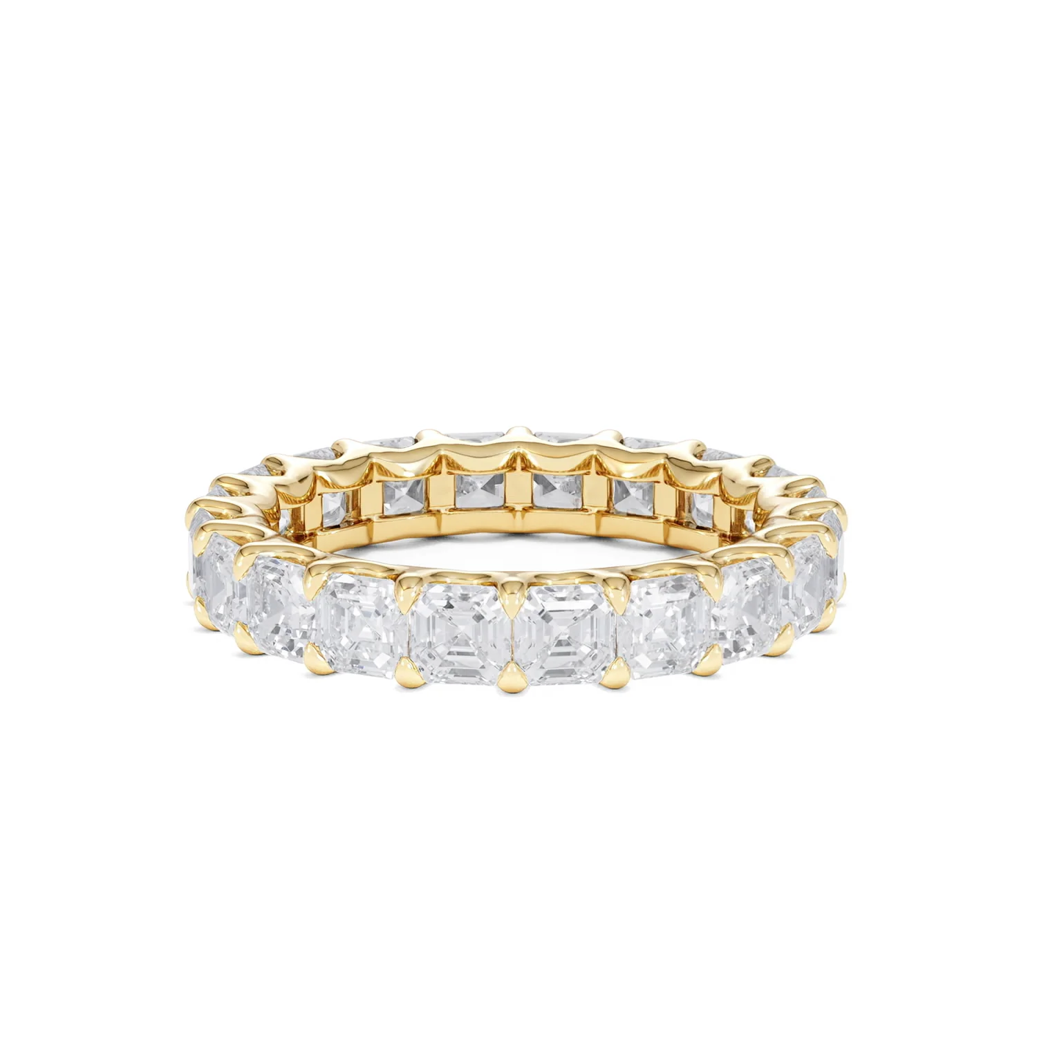 Elisa Diamond Eternity Ring Asscher Cut 4.94ct VVs 18K Gold Size H-I - Image 14