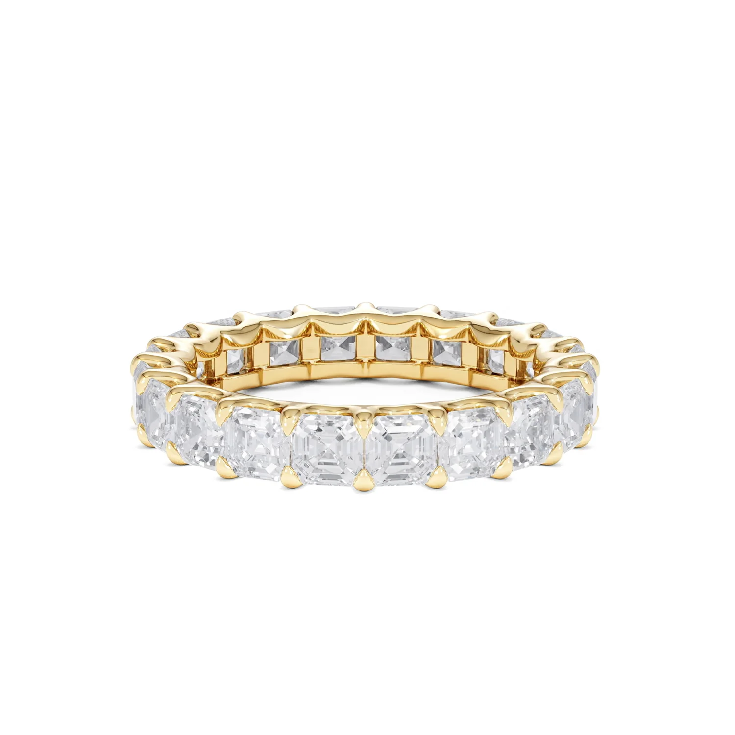 Elisa Diamond Eternity Ring Asscher Cut 4.94ct VVs 18K Gold Size H-I - Image 18