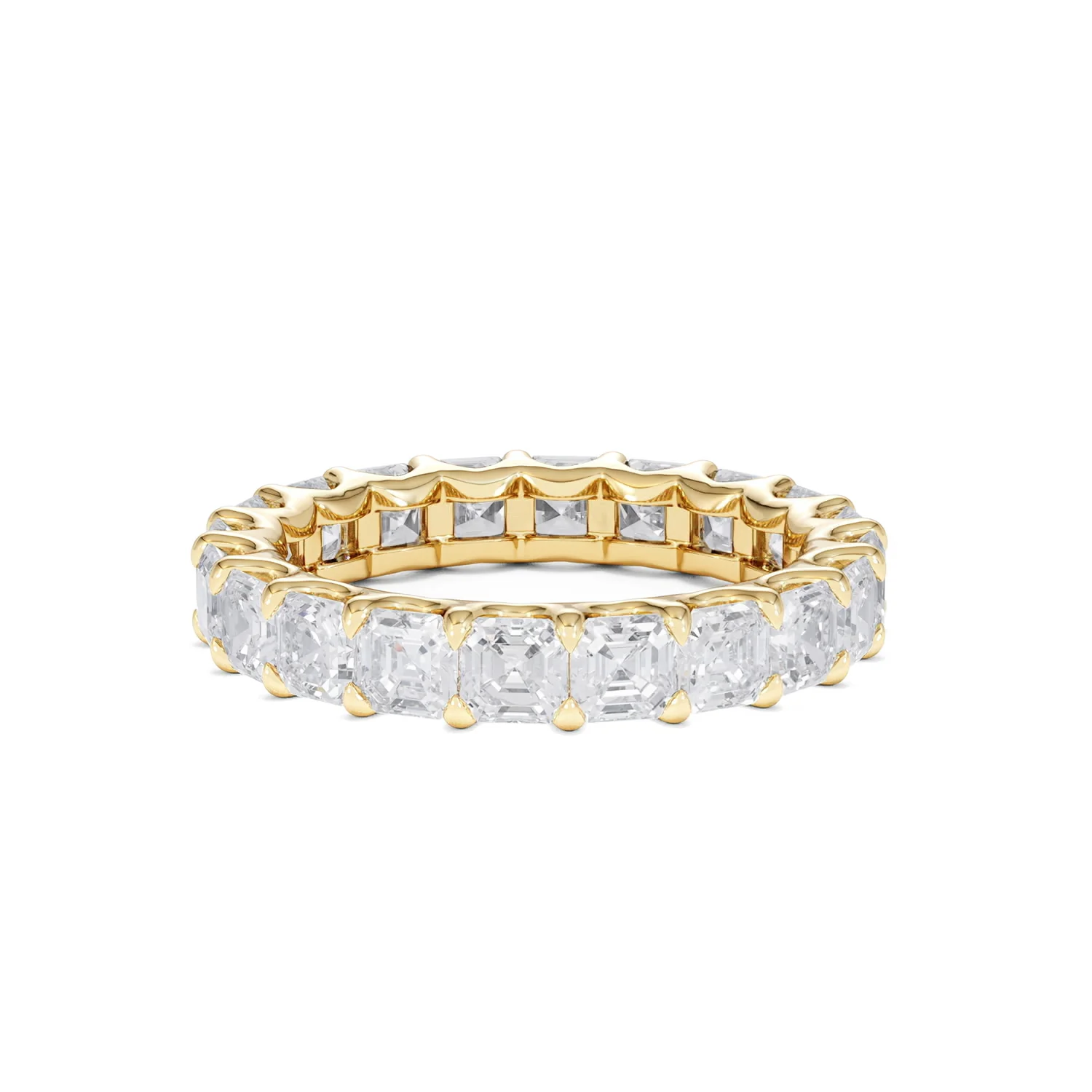 Elisa Diamond Eternity Ring Asscher Cut 4.94ct VVs 18K Gold Size H-I - Image 27