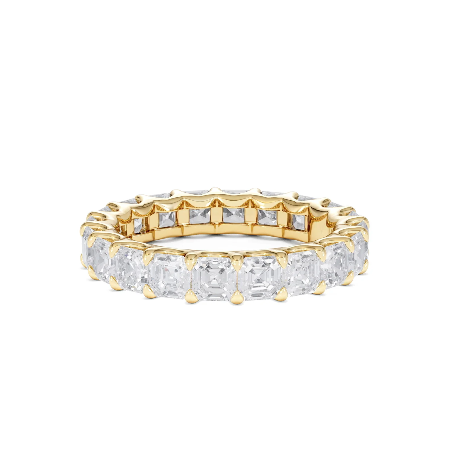 Elisa Diamond Eternity Ring Asscher Cut 4.94ct VVs 18K Gold Size H-I - Image 35