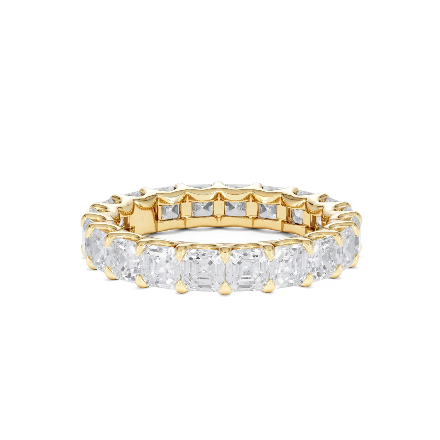 Elisa Diamond Eternity Ring Asscher Cut 4.94ct VVs 18K Gold Size H-I - Image 58