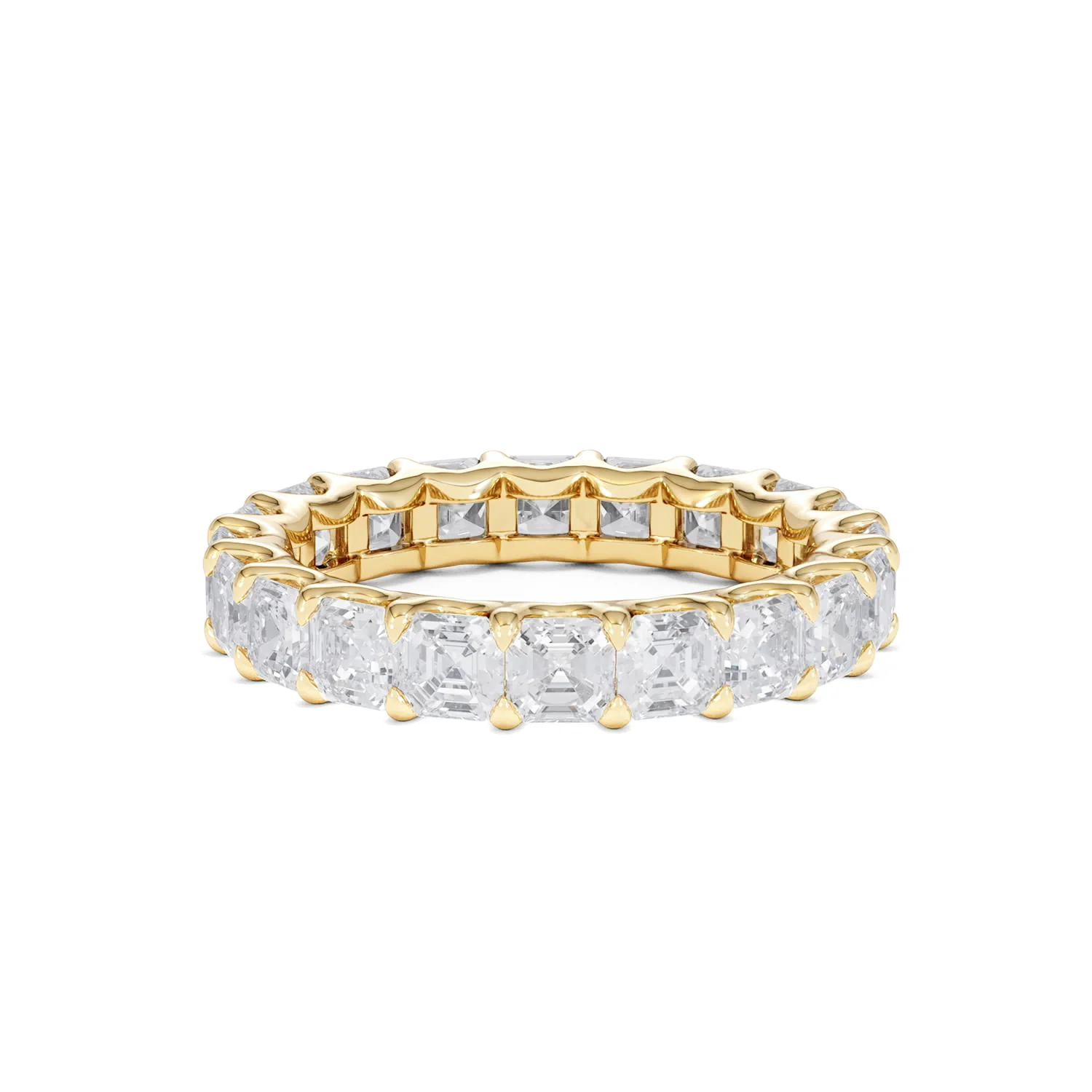 Elisa Diamond Eternity Ring Asscher Cut 4.94ct VVs 18K Gold Size H-I - Image 72