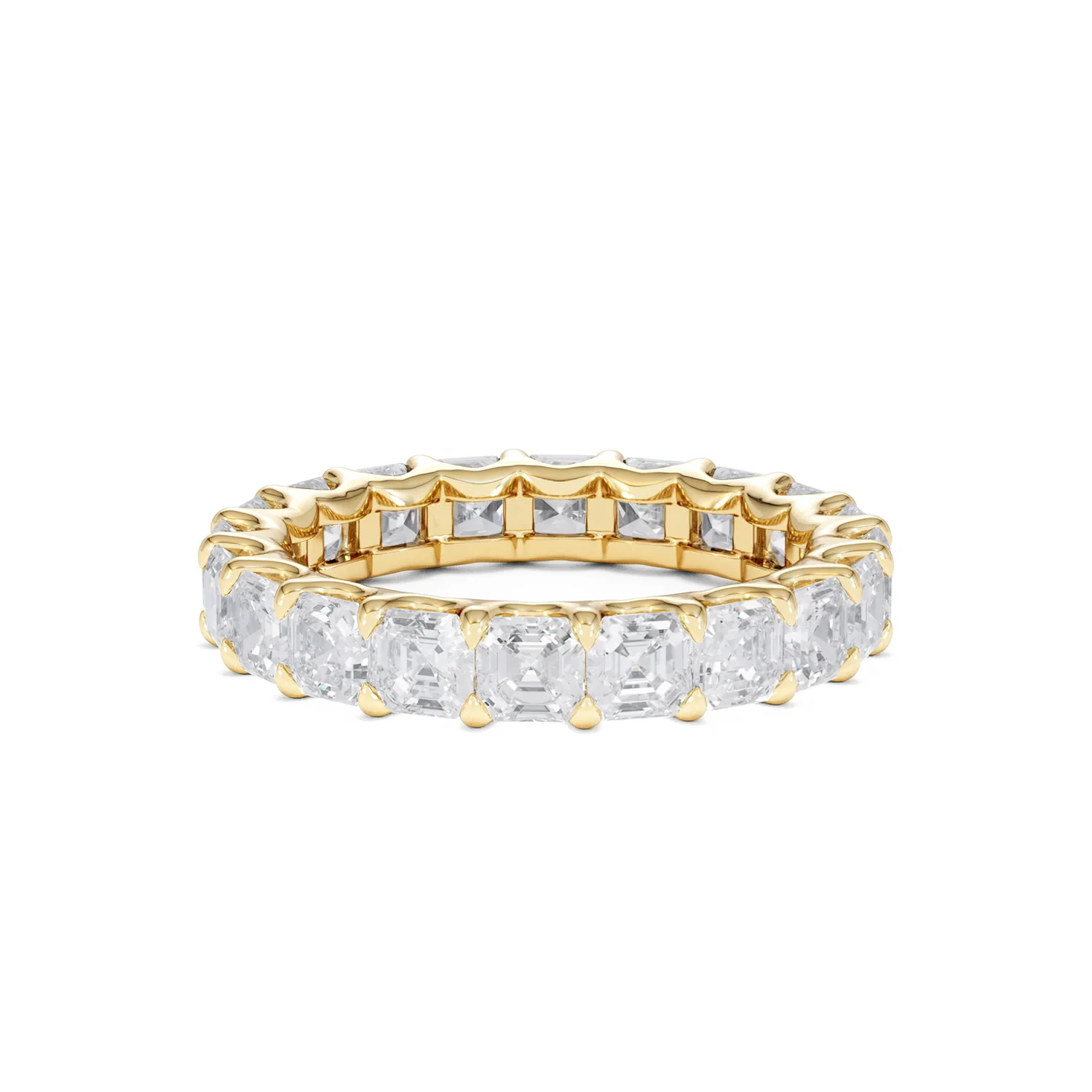 Elisa Diamond Eternity Ring Asscher Cut 4.94ct VVs 18K Gold Size H-I - Image 83