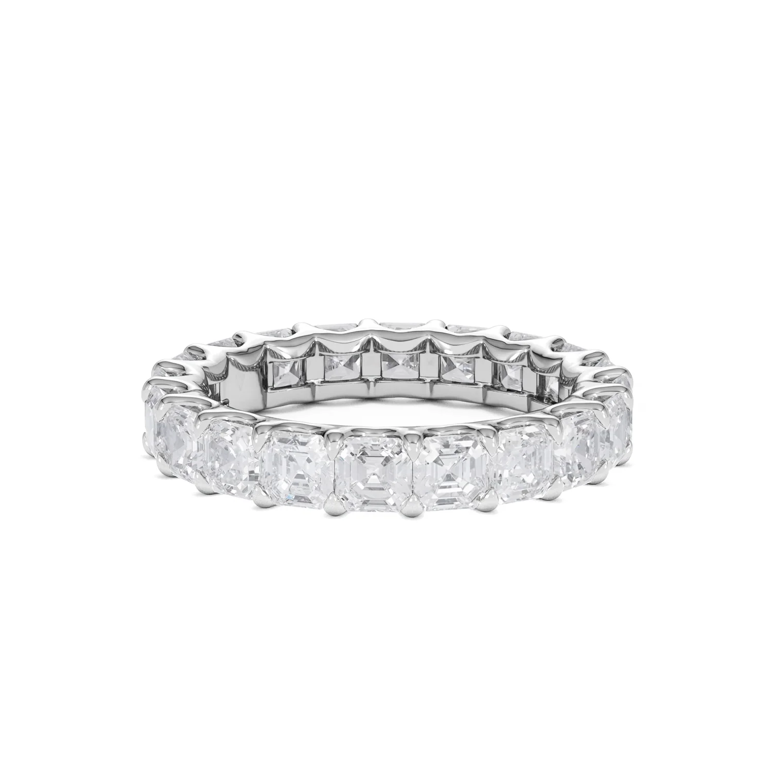 Elisa Diamond Eternity Ring Asscher Cut 4.32ct VVs Platinum Size O-W - Image 59