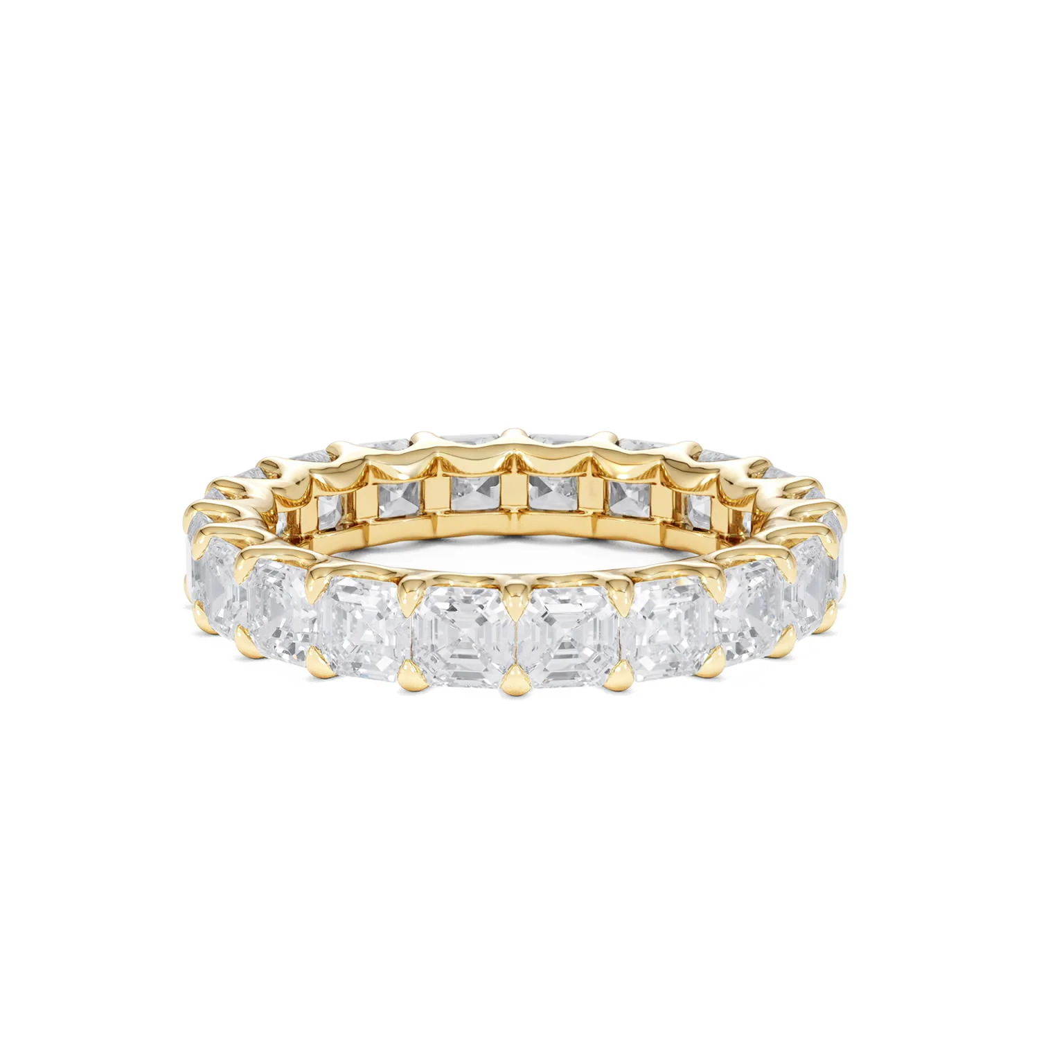 Elisa Diamond Eternity Ring Asscher Cut 4ct VVs 18K Gold Size J-N - Image 30