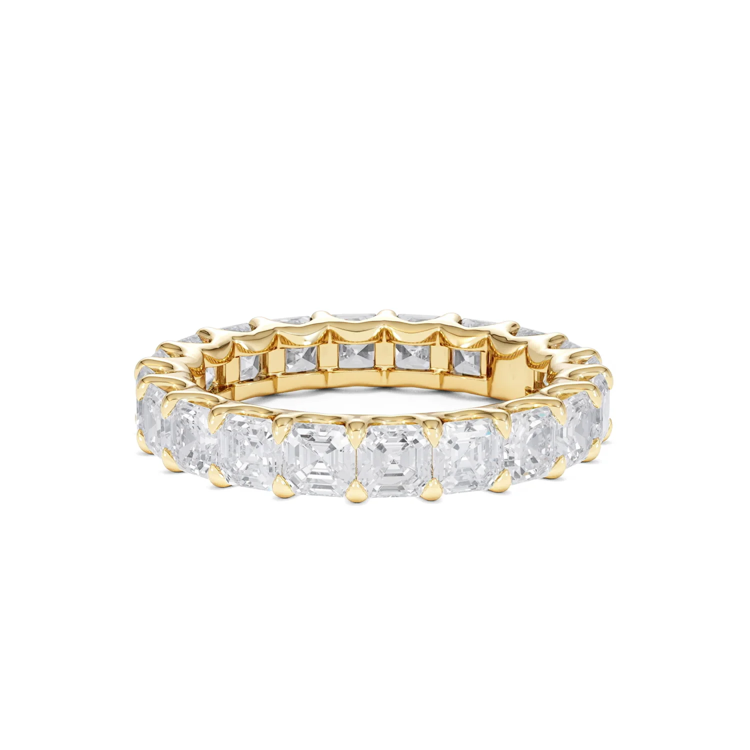 Elisa Diamond Eternity Ring Asscher Cut 4ct VVs 18K Gold Size J-N - Image 37