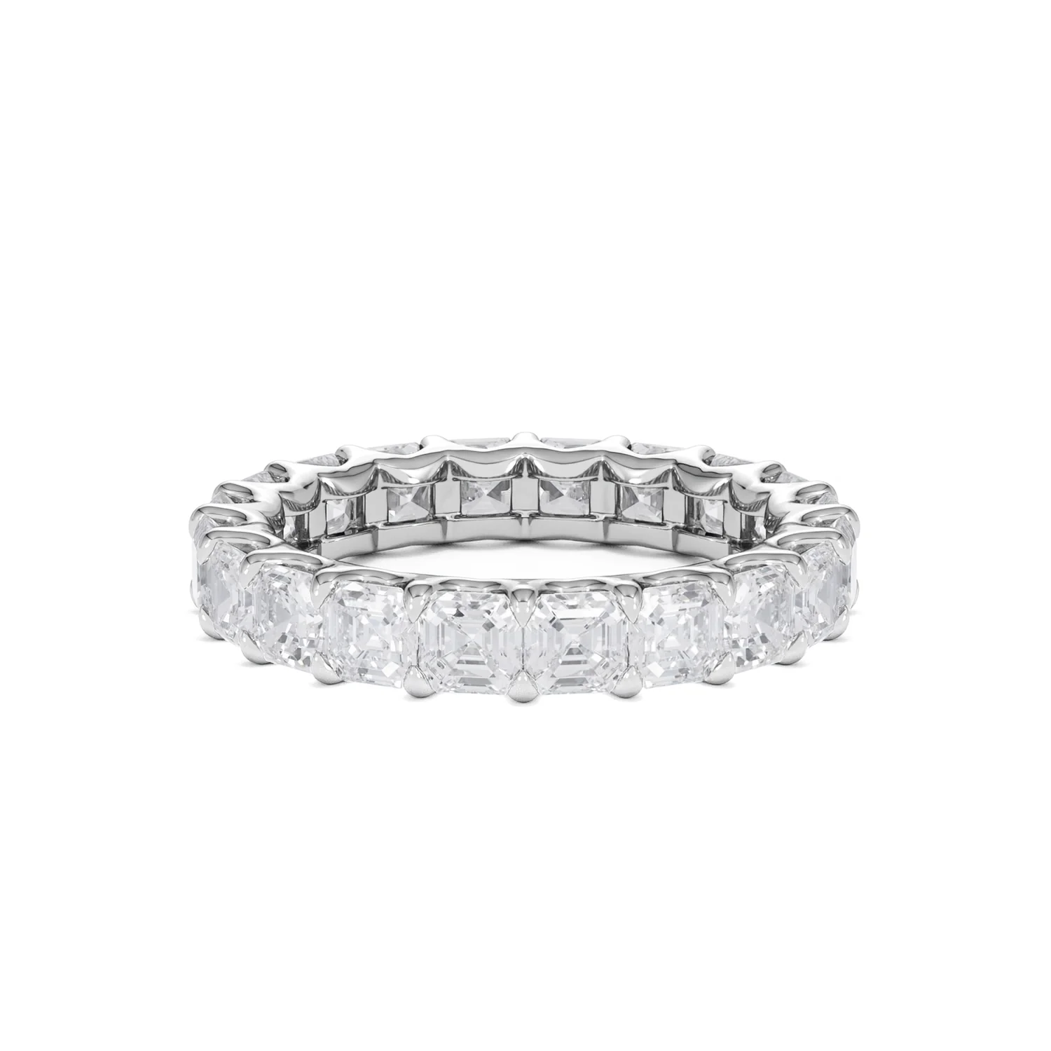 Elisa Diamond Eternity Ring Asscher Cut 4ct VVs Platinum Size J-N - Image 10