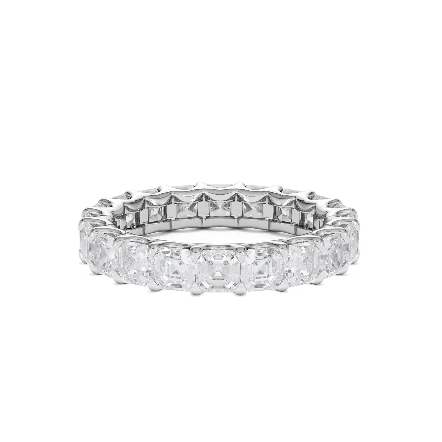 Elisa Diamond Eternity Ring Asscher Cut 4ct VVs Platinum Size J-N - Image 20