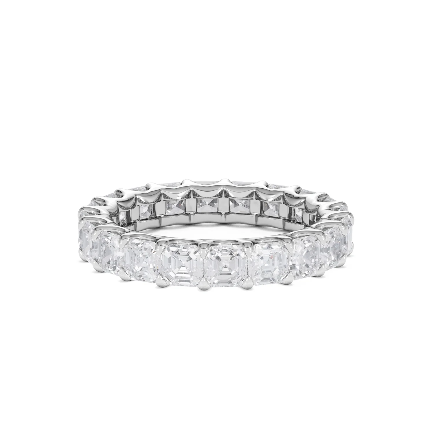 Elisa Diamond Eternity Ring Asscher Cut 4ct VVs Platinum Size J-N - Image 21