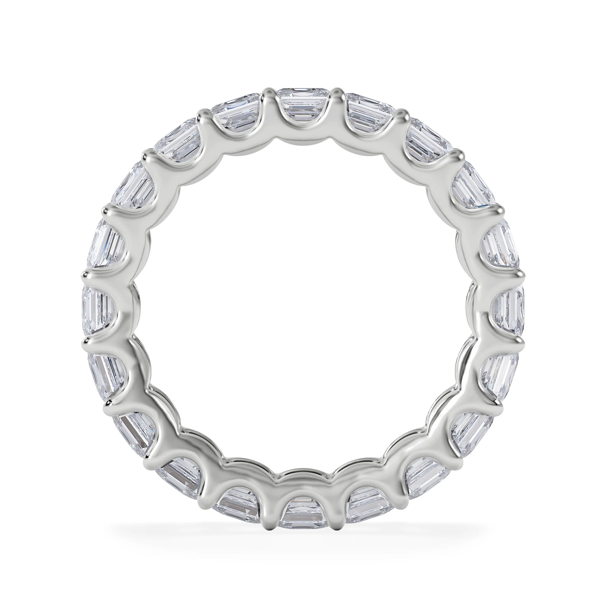 Elisa Diamond Eternity Ring Asscher Cut 4ct VVs Platinum Size J-N - Image 3