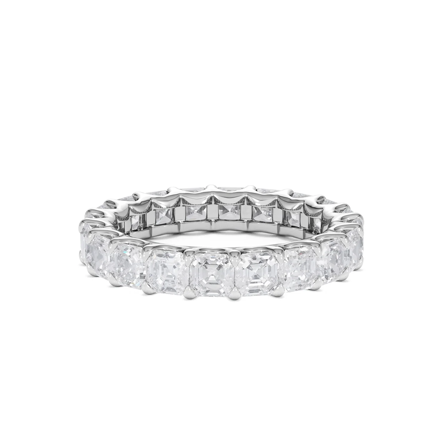 Elisa Diamond Eternity Ring Asscher Cut 4ct VVs Platinum Size J-N - Image 31