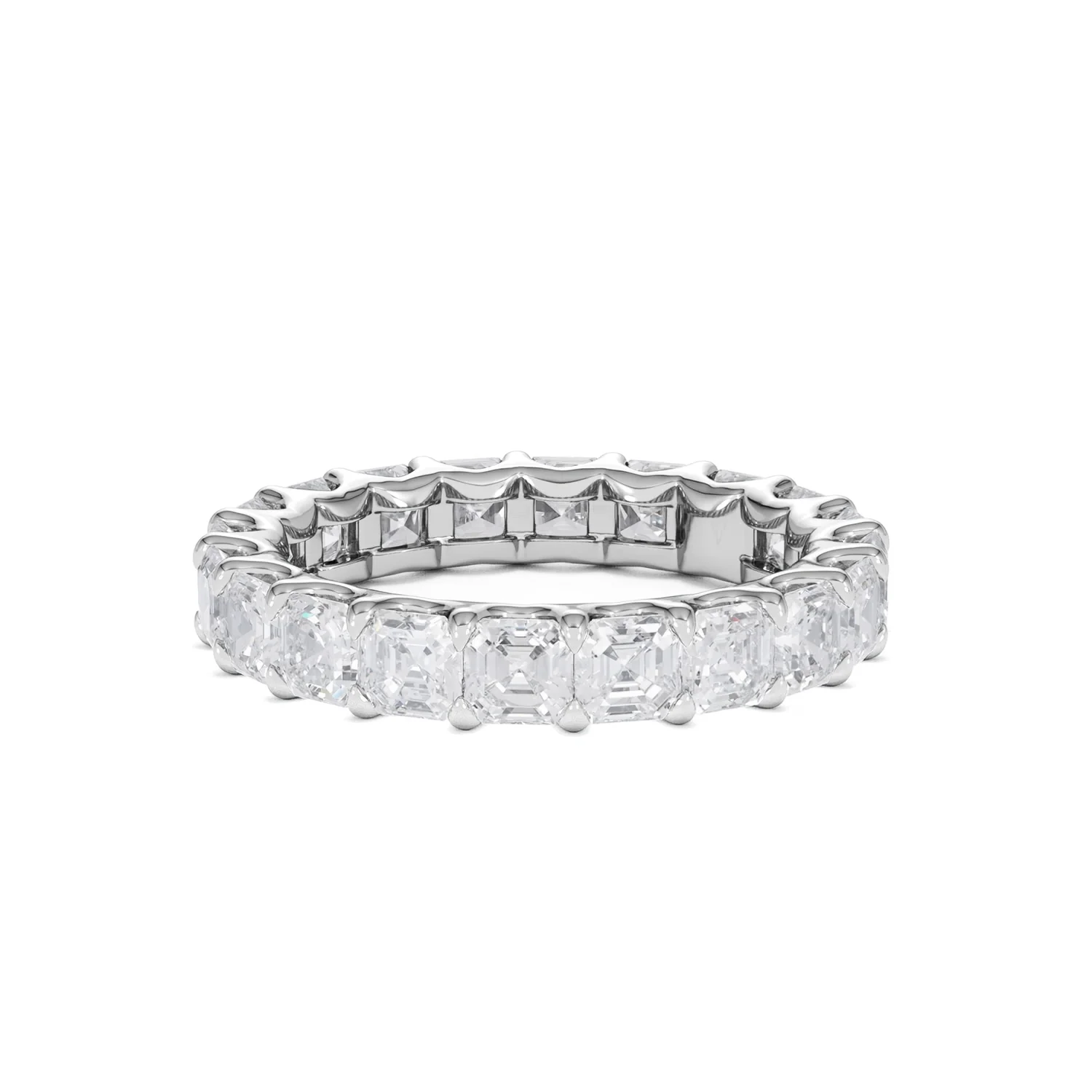 Elisa Diamond Eternity Ring Asscher Cut 4ct VVs Platinum Size J-N - Image 39