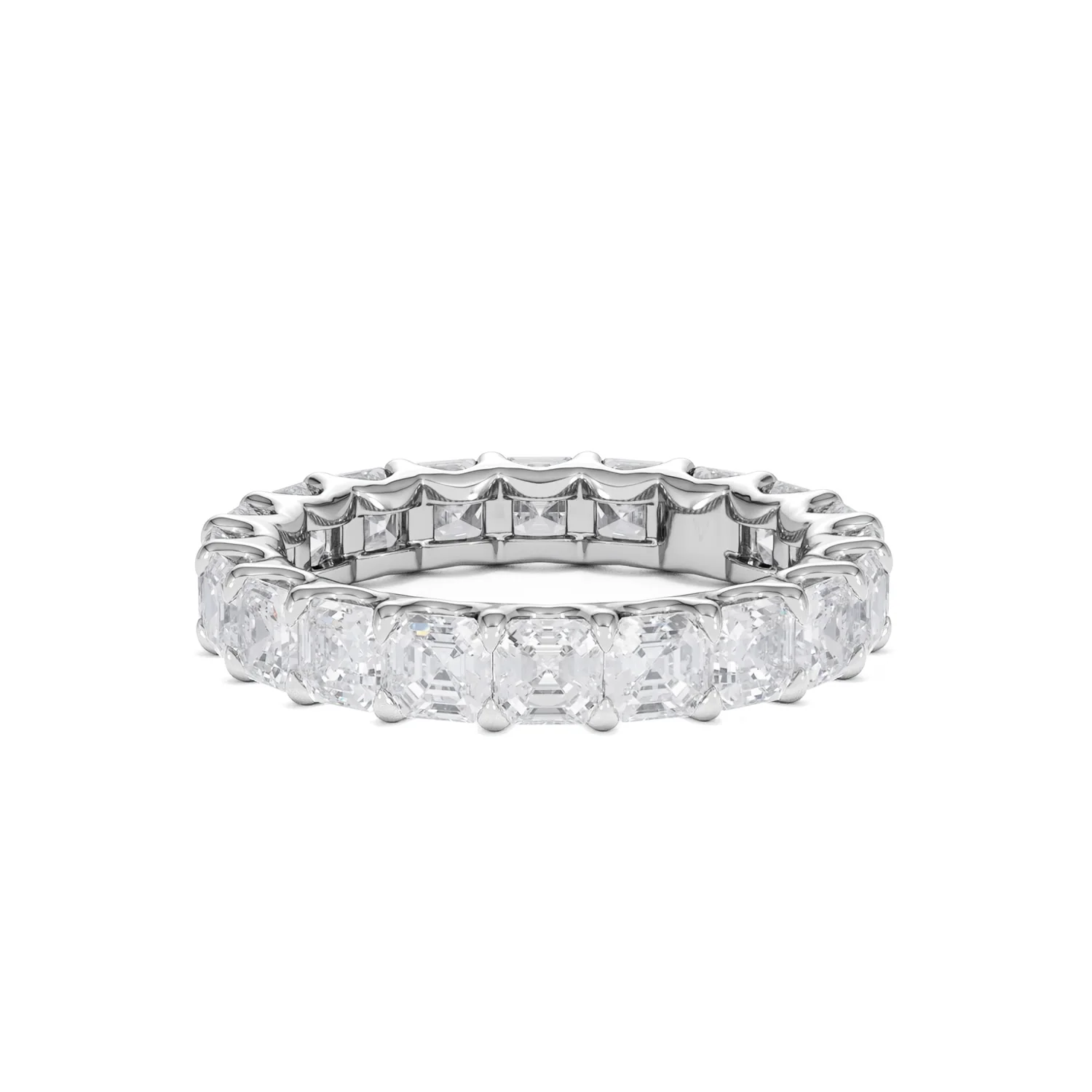 Elisa Diamond Eternity Ring Asscher Cut 4ct VVs Platinum Size J-N - Image 40