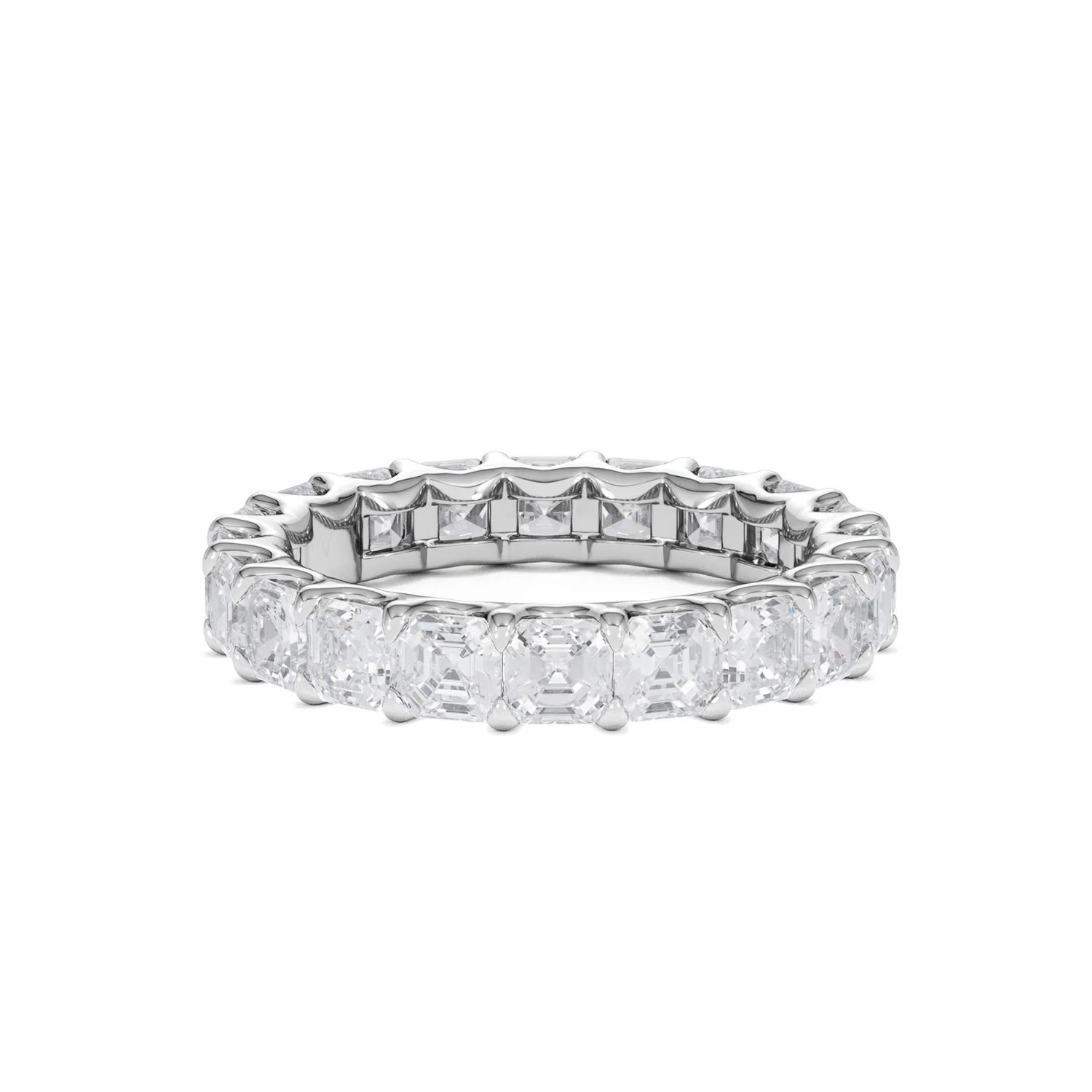 Elisa Diamond Eternity Ring Asscher Cut 4ct VVs Platinum Size J-N - Image 60