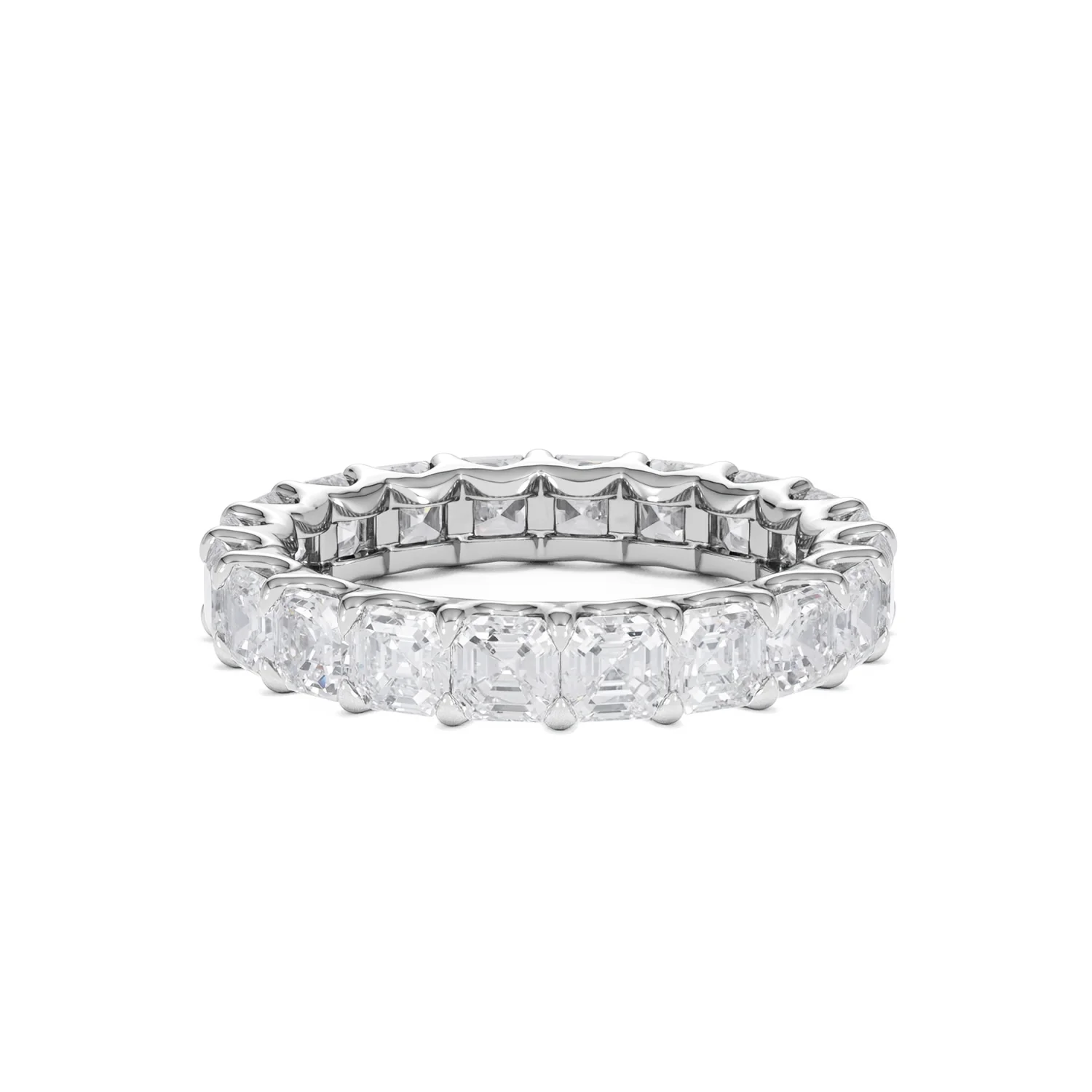 Elisa Diamond Eternity Ring Asscher Cut 4ct VVs Platinum Size J-N - Image 78